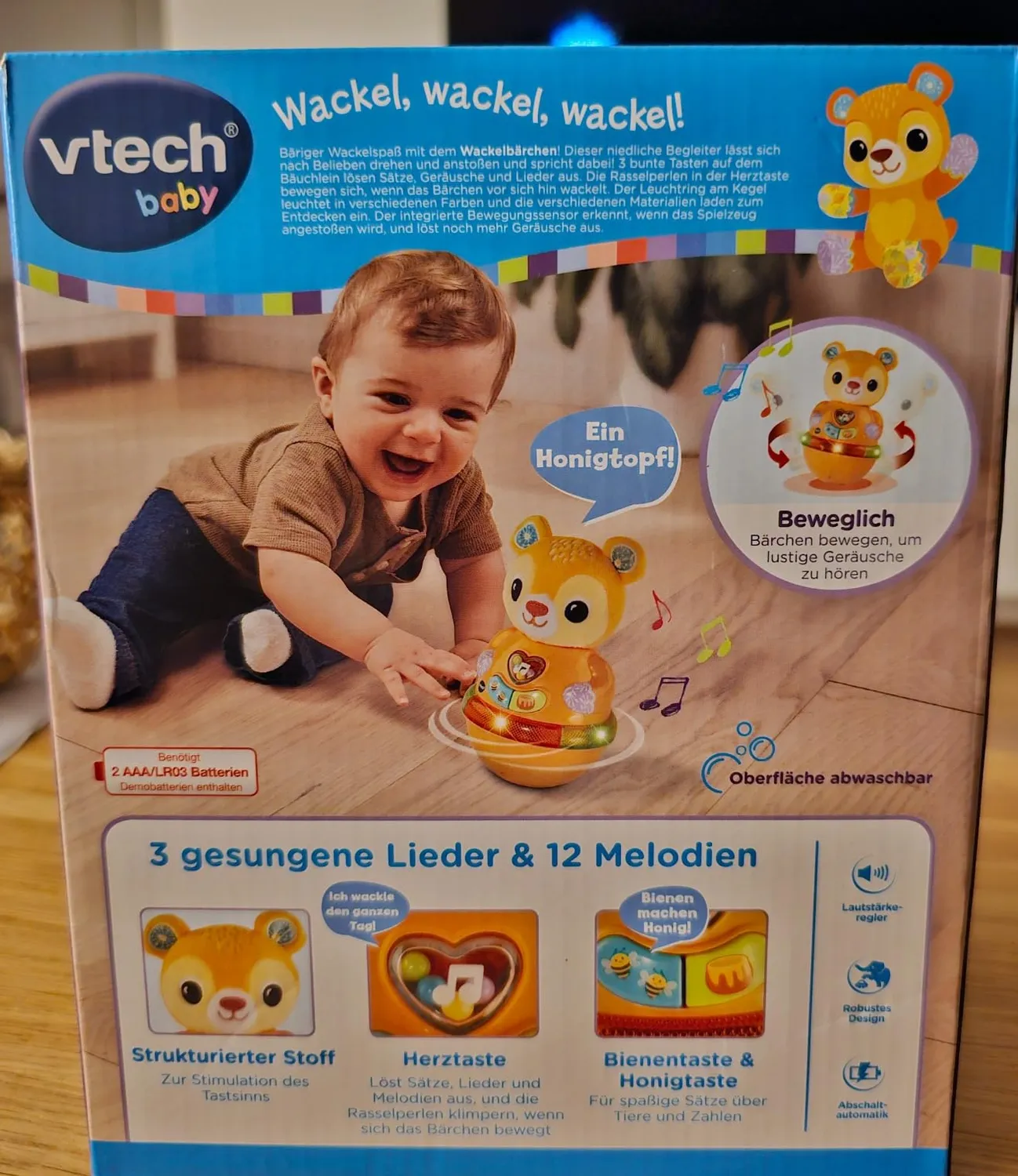 VTech Baby Wackelbärchen interaktives Spielzeug 3 Lieder