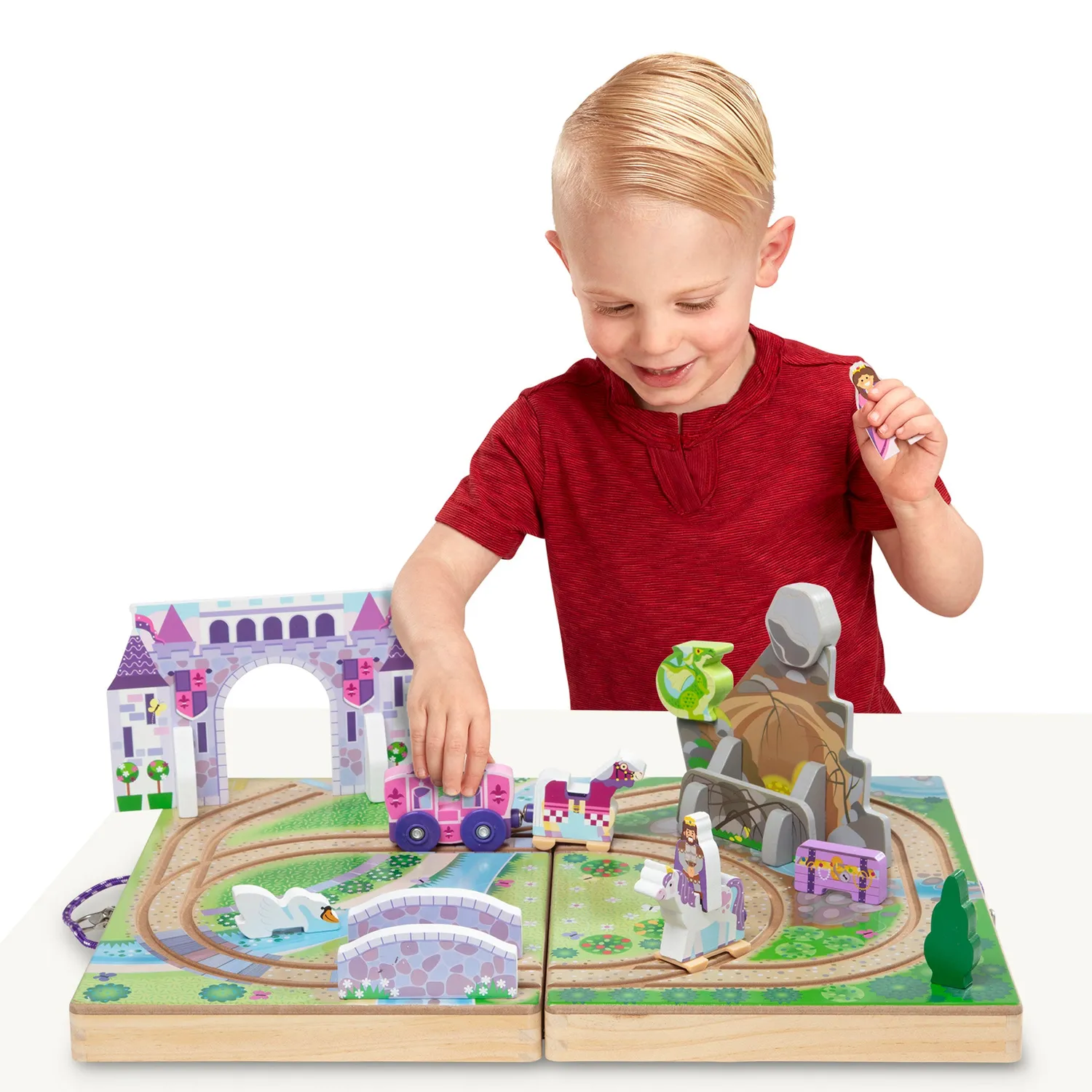 Melissa & Doug Take-Along Kingdom Reisespielzeug Holzkoffer