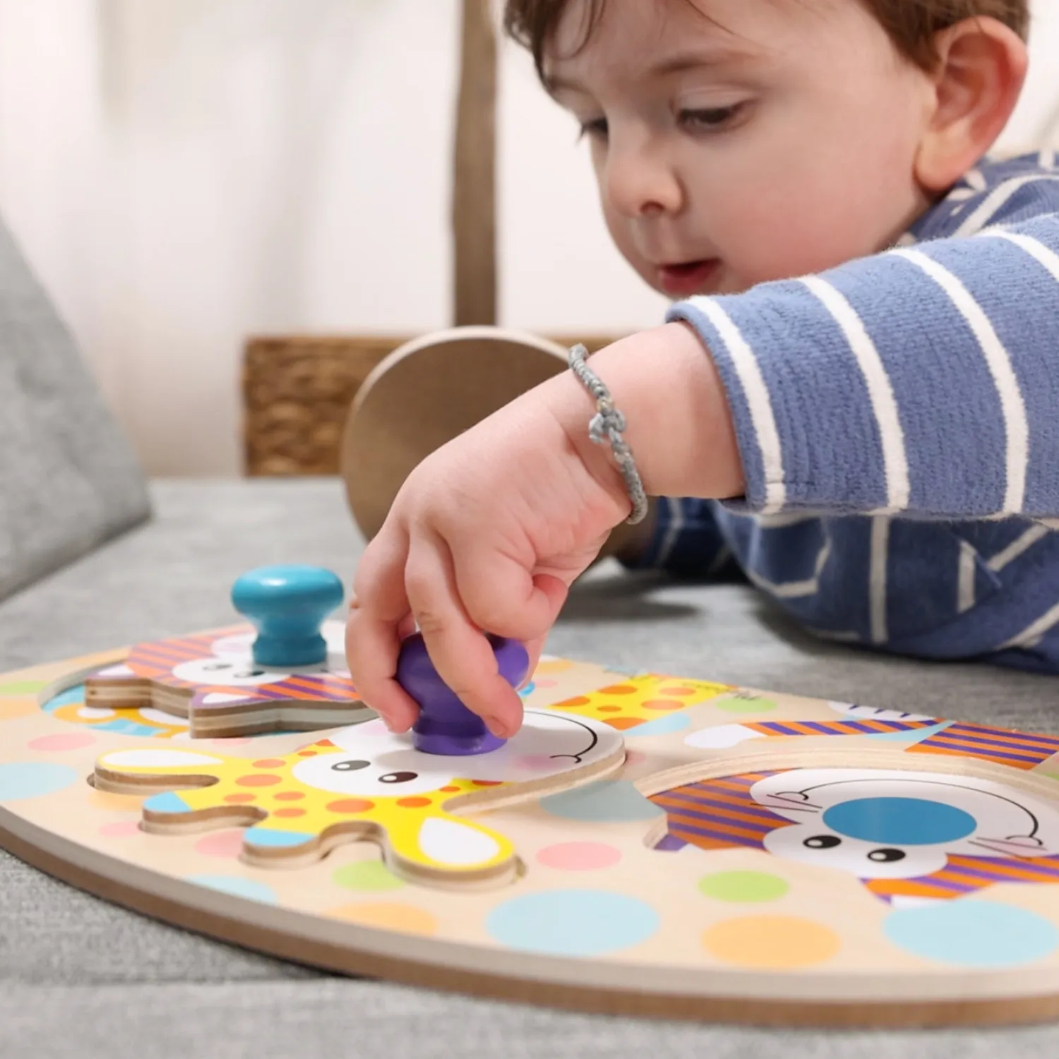 Melissa & Doug Safari Steckpuzzle Holz 3 Teile ab 1 Jahr