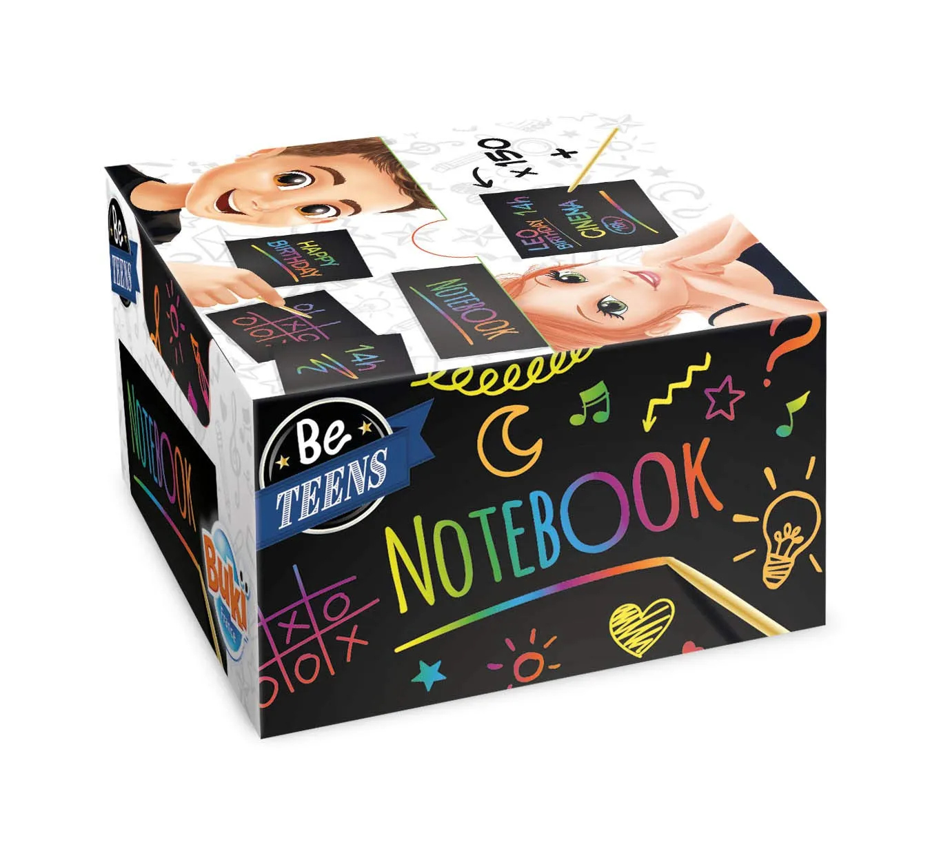 Buki NB001 Kratzpapier-Notizblock 150 Blätter Regenbogen