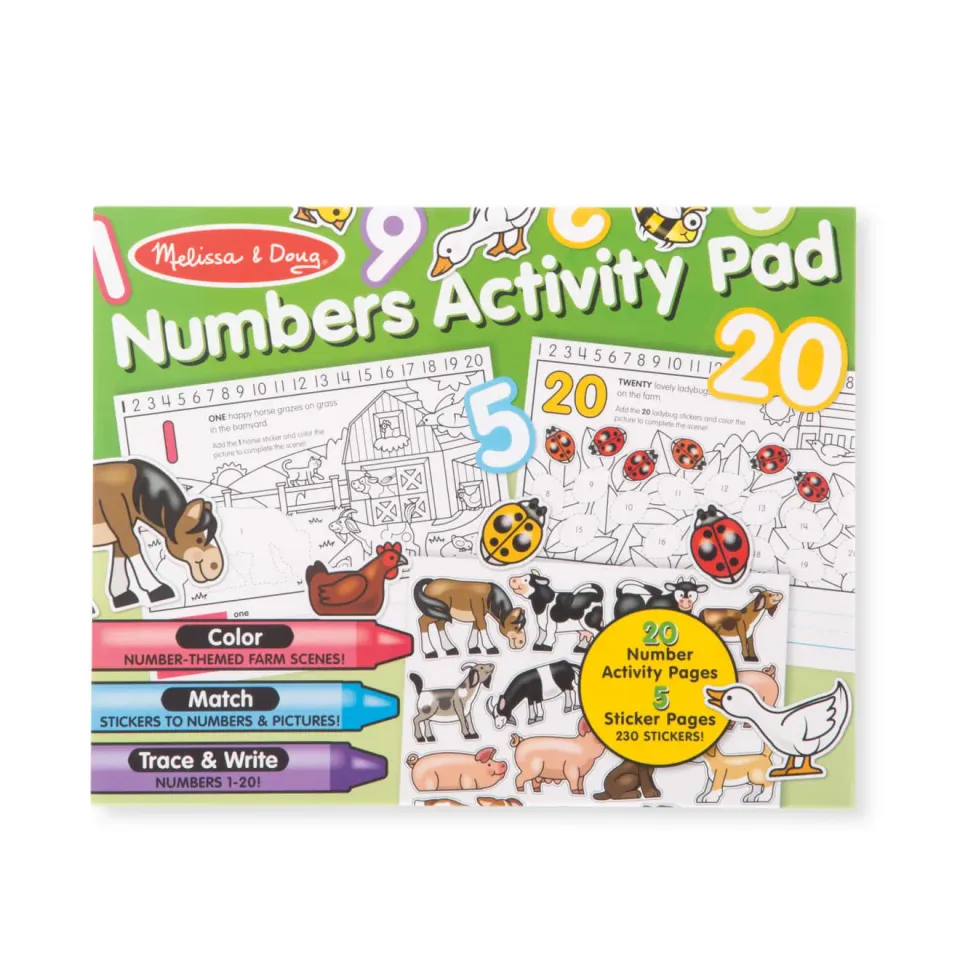 Melissa & Doug Numbers Activity Pad Malblock Zahlen 20 Seiten