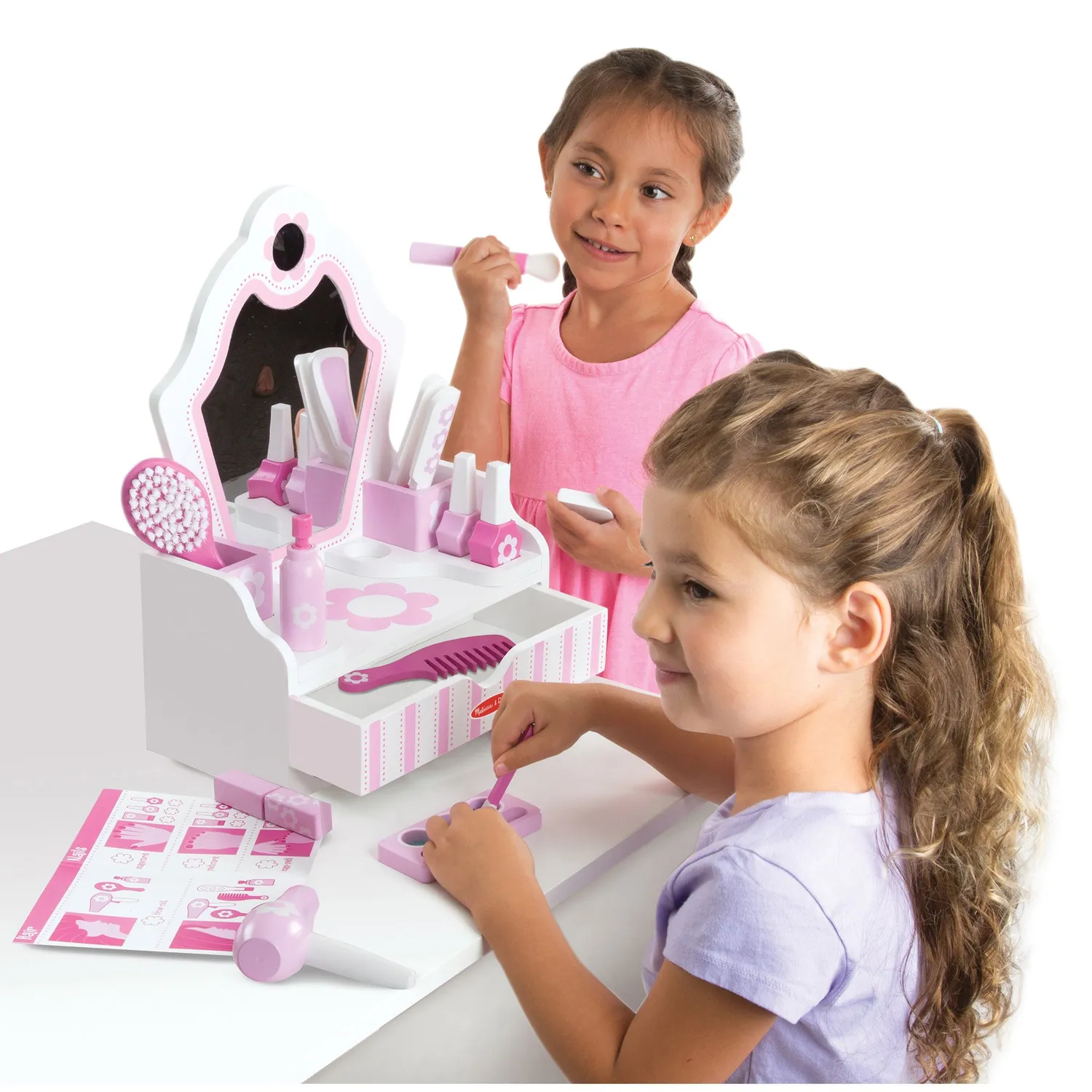 Melissa & Doug Beauty Salon Schminktisch Holz Spielset 18-teilig