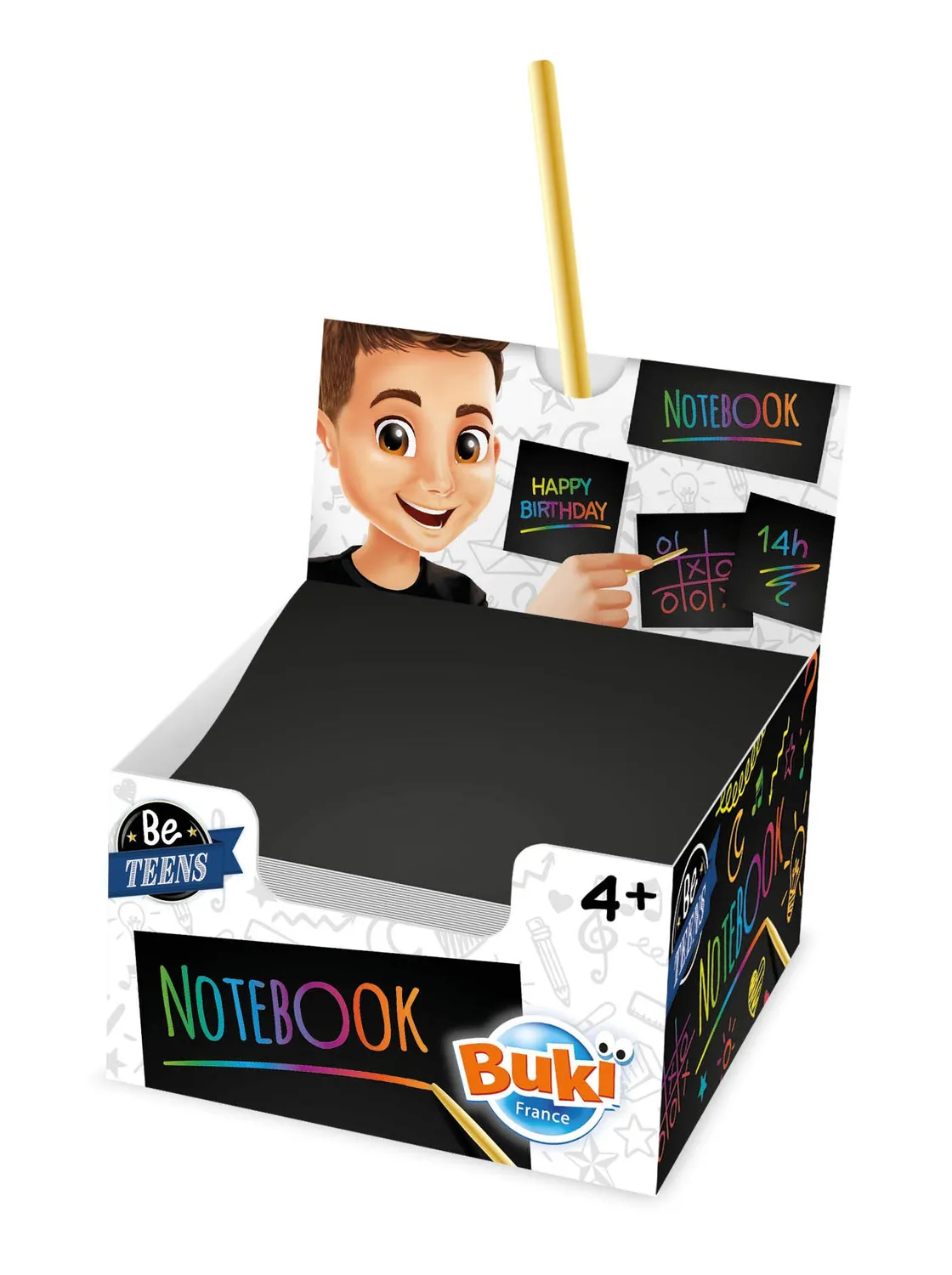 Buki NB001 Kratzpapier-Notizblock 150 Blätter Regenbogen