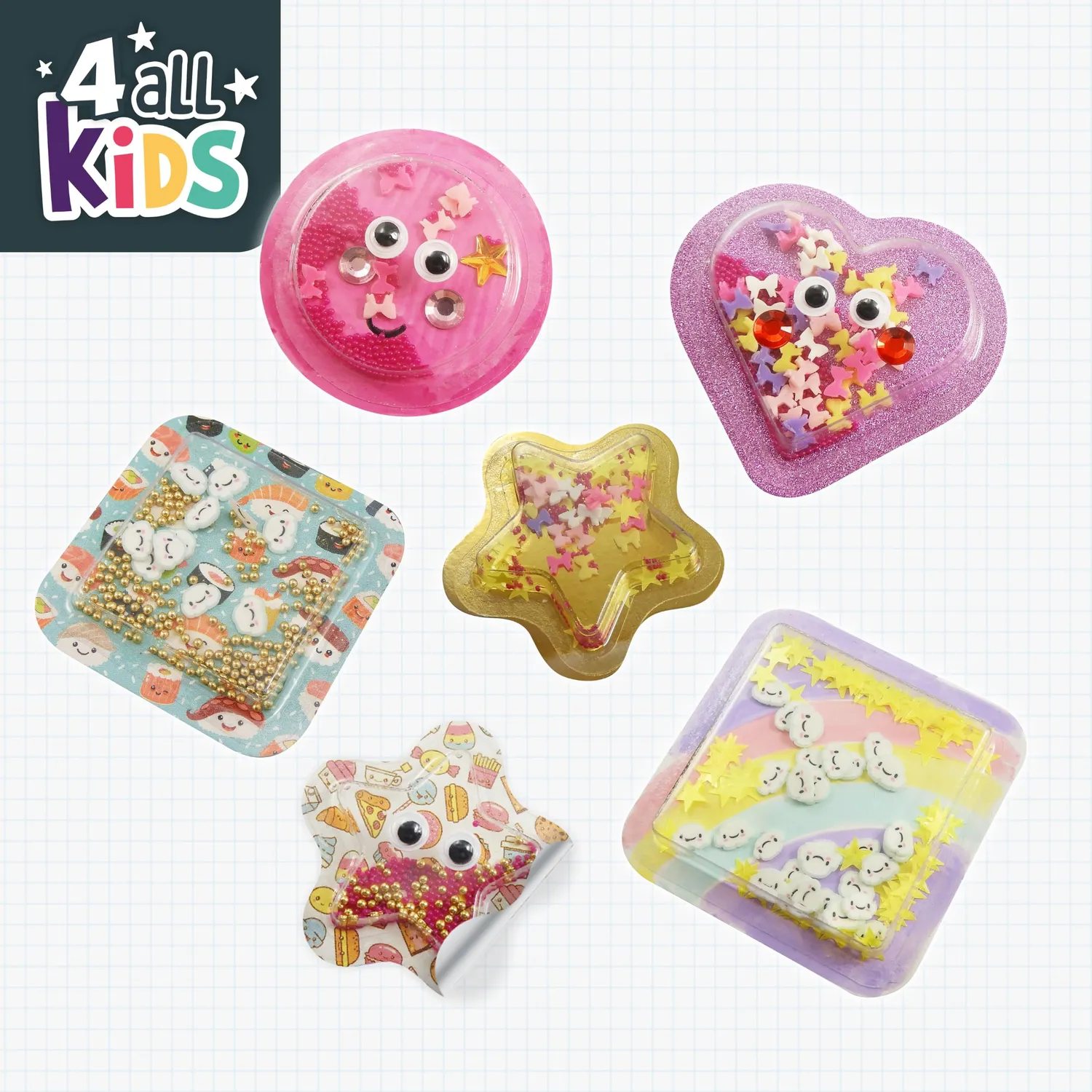 Buki France Kawaii FK026 Bastelset 10 3D-Sticker Glitzer