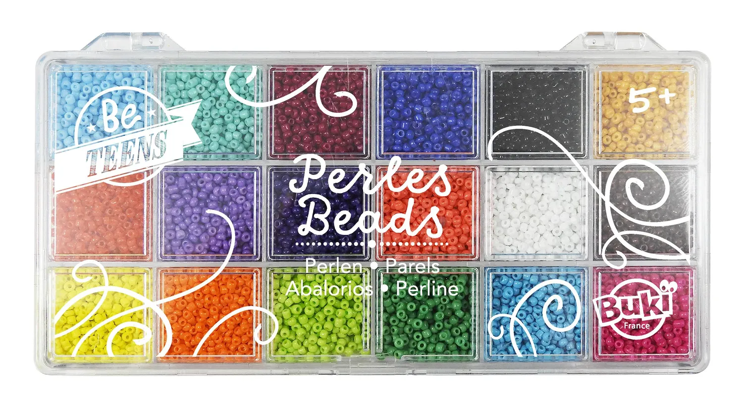 Buki Undurchsichtige Perlen PE011 Box 18 Farben 20g