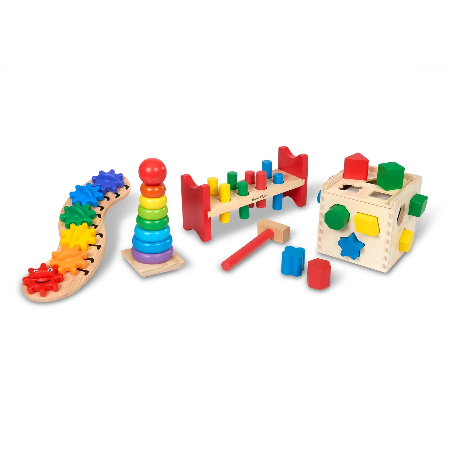 Melissa & Doug Classic Rainbow Lernspielzeug Holz Set 4-teilig