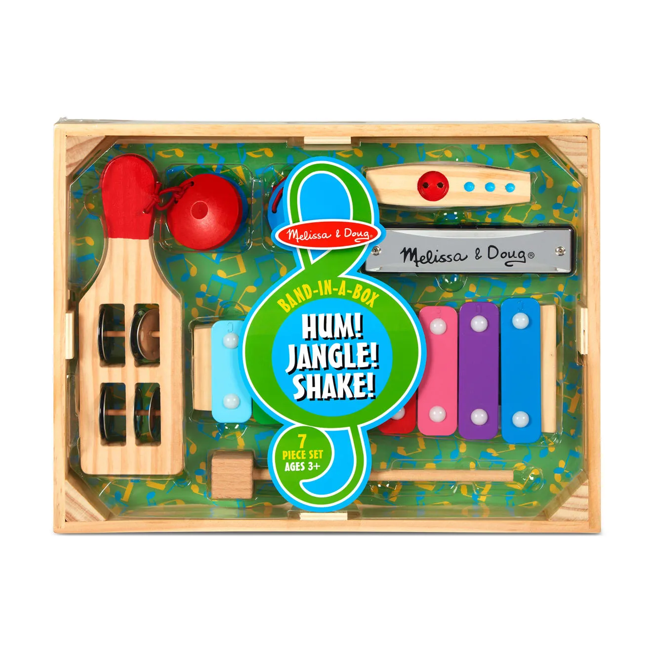 Melissa & Doug Band-in-a-Box Musikinstrumente Set Holz 5-tlg