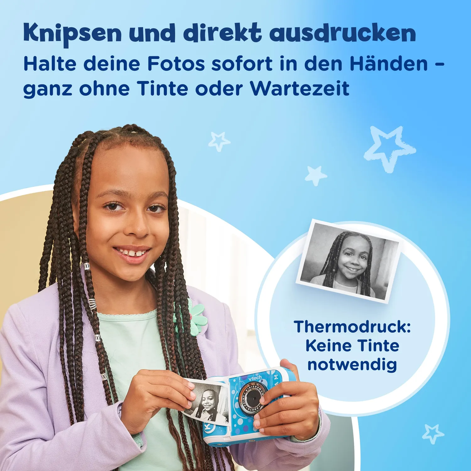 VTech KidiZoom Print Cam Kinderkamera blau mit Drucker