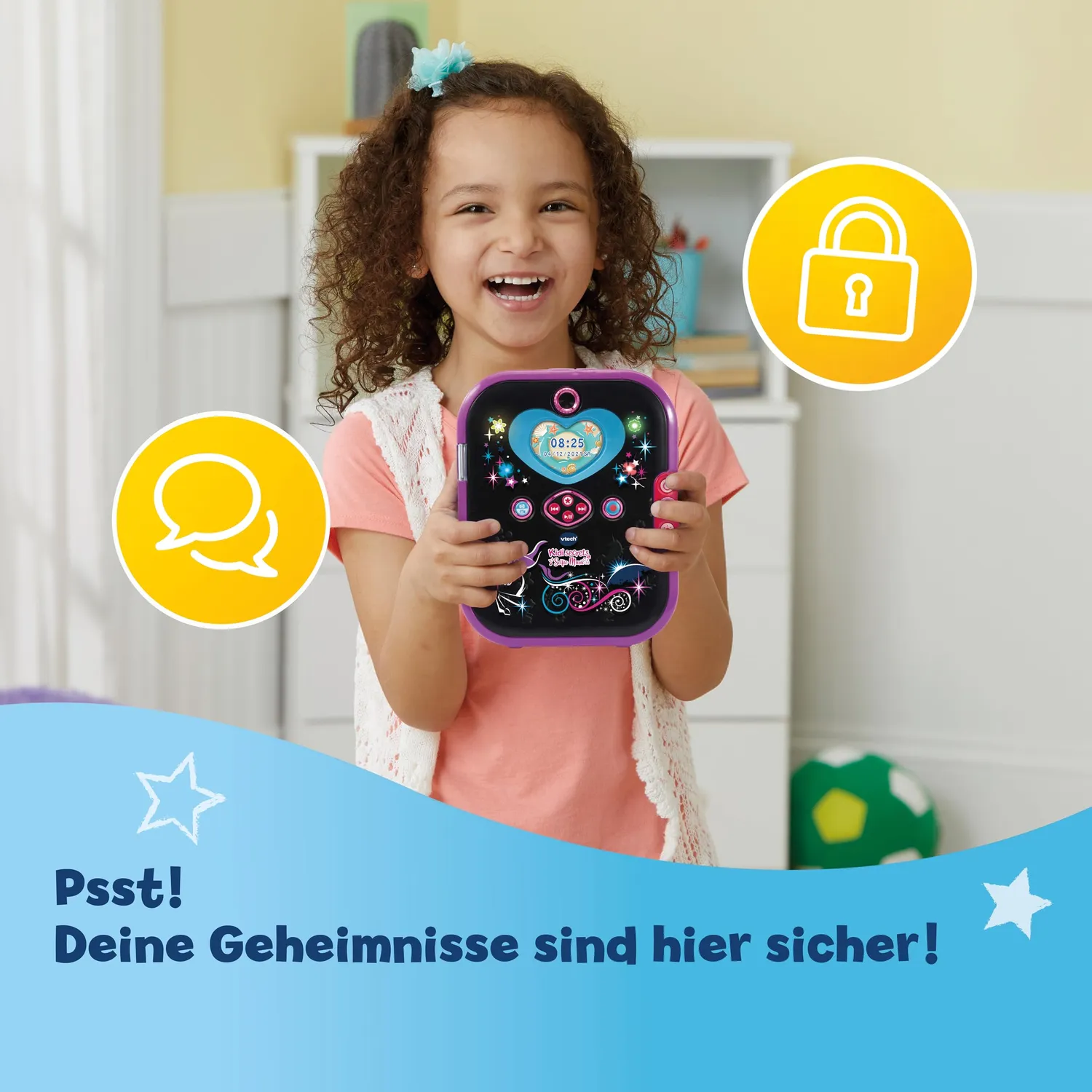 VTech Kidisecrets Selfie Music 2.0 Tagebuch schwarz mit Kamera