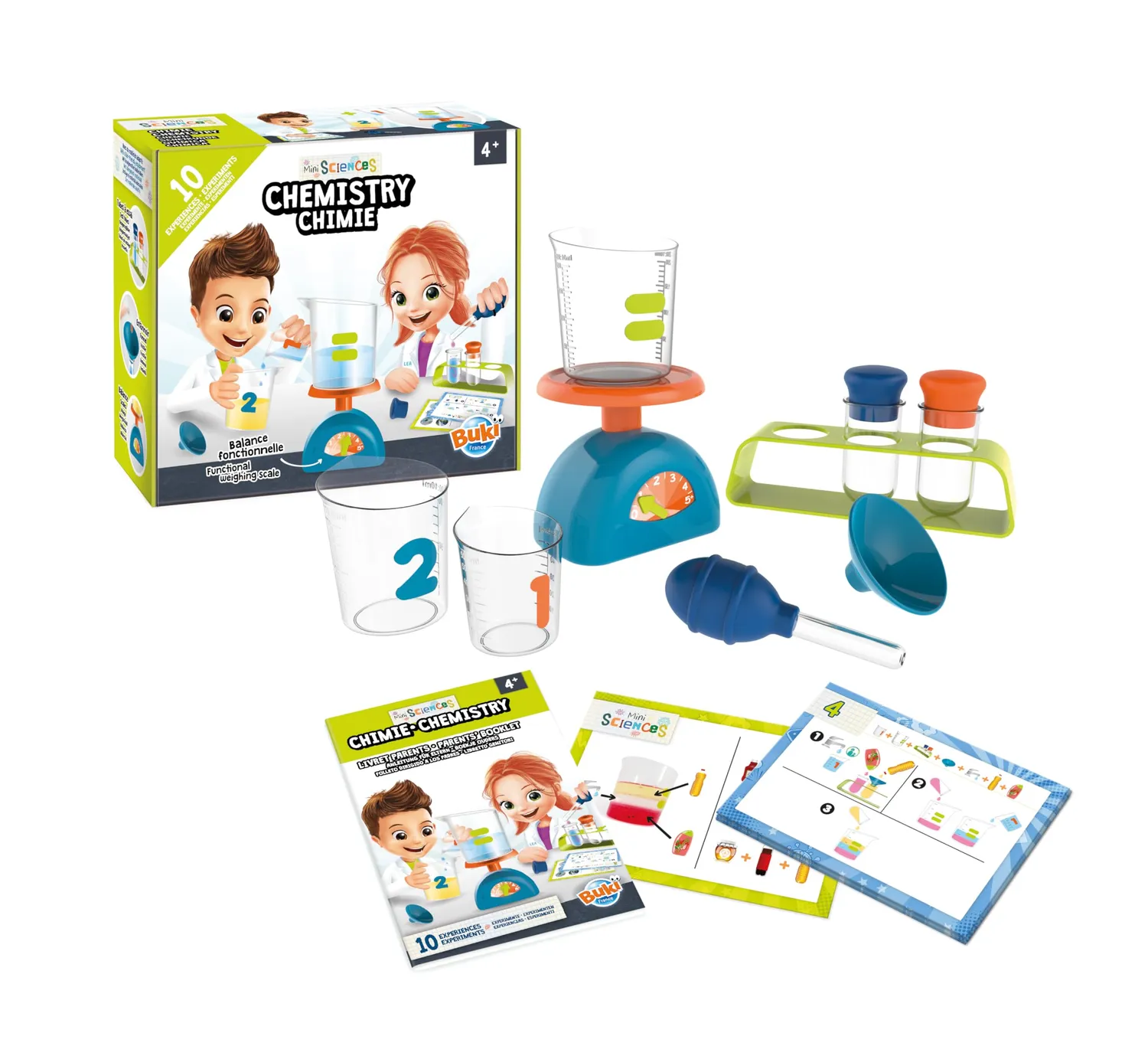 Buki Mini Sciences 9002 Chemie Experimentierkasten blau