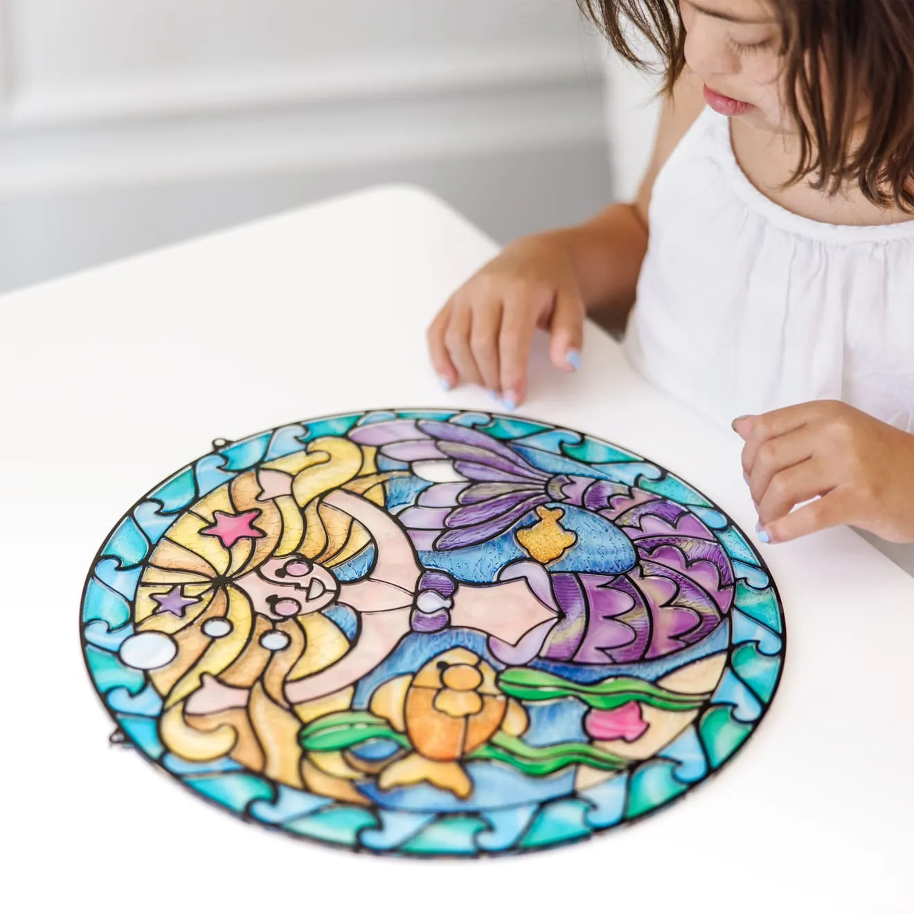 Melissa & Doug Stained Glass Made Easy Mermaid Bastelset Meerjungfrau