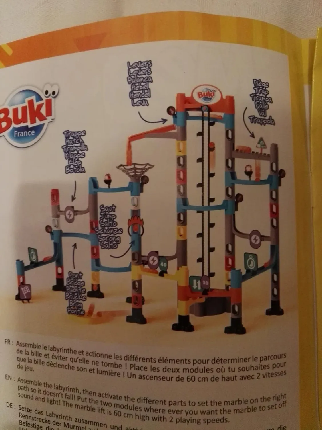 Buki PM852 Mega Formules Murmelbahn 70-teilig mit Lift Licht