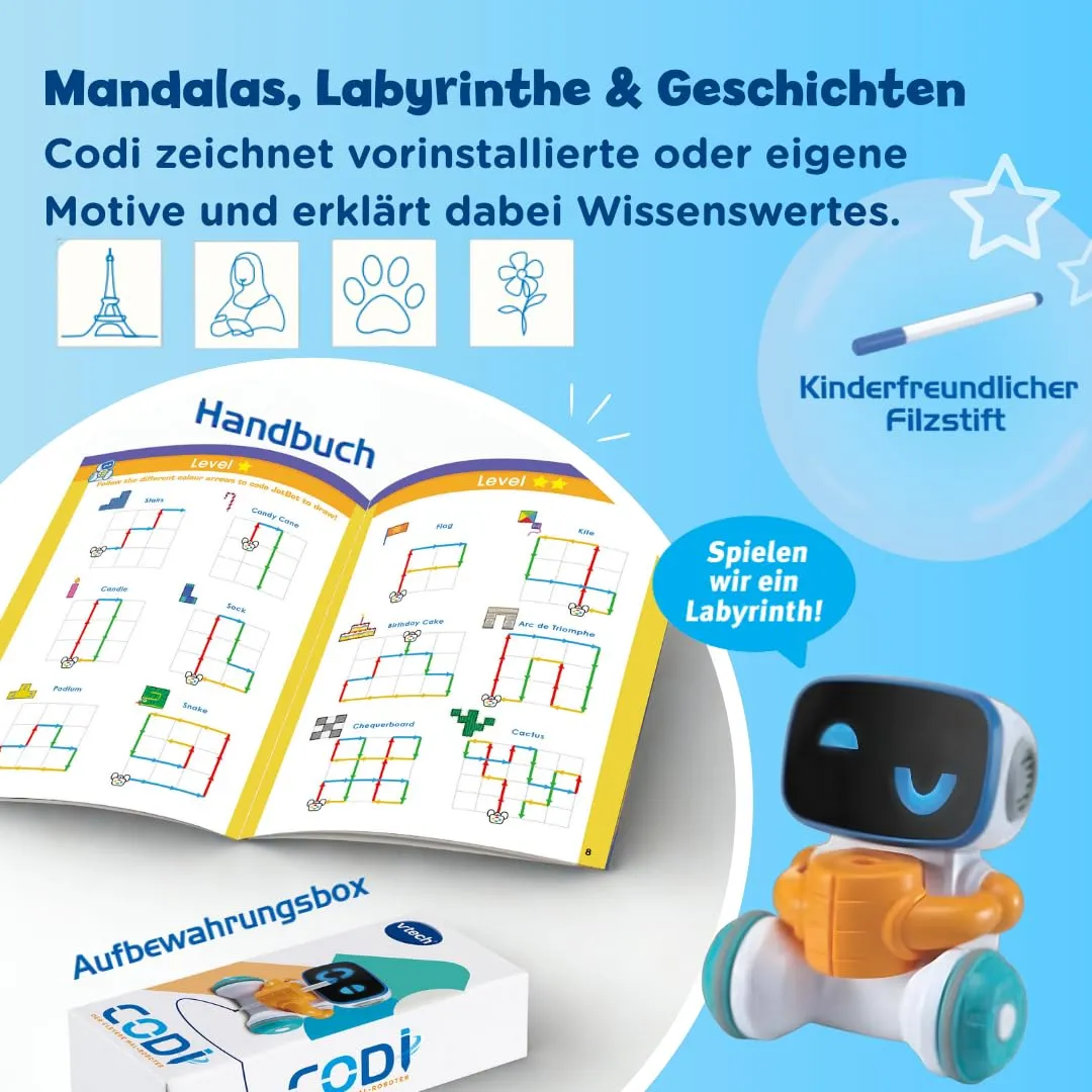 VTech Codi Mal-Roboter Lernroboter zum Zeichnen und Codieren