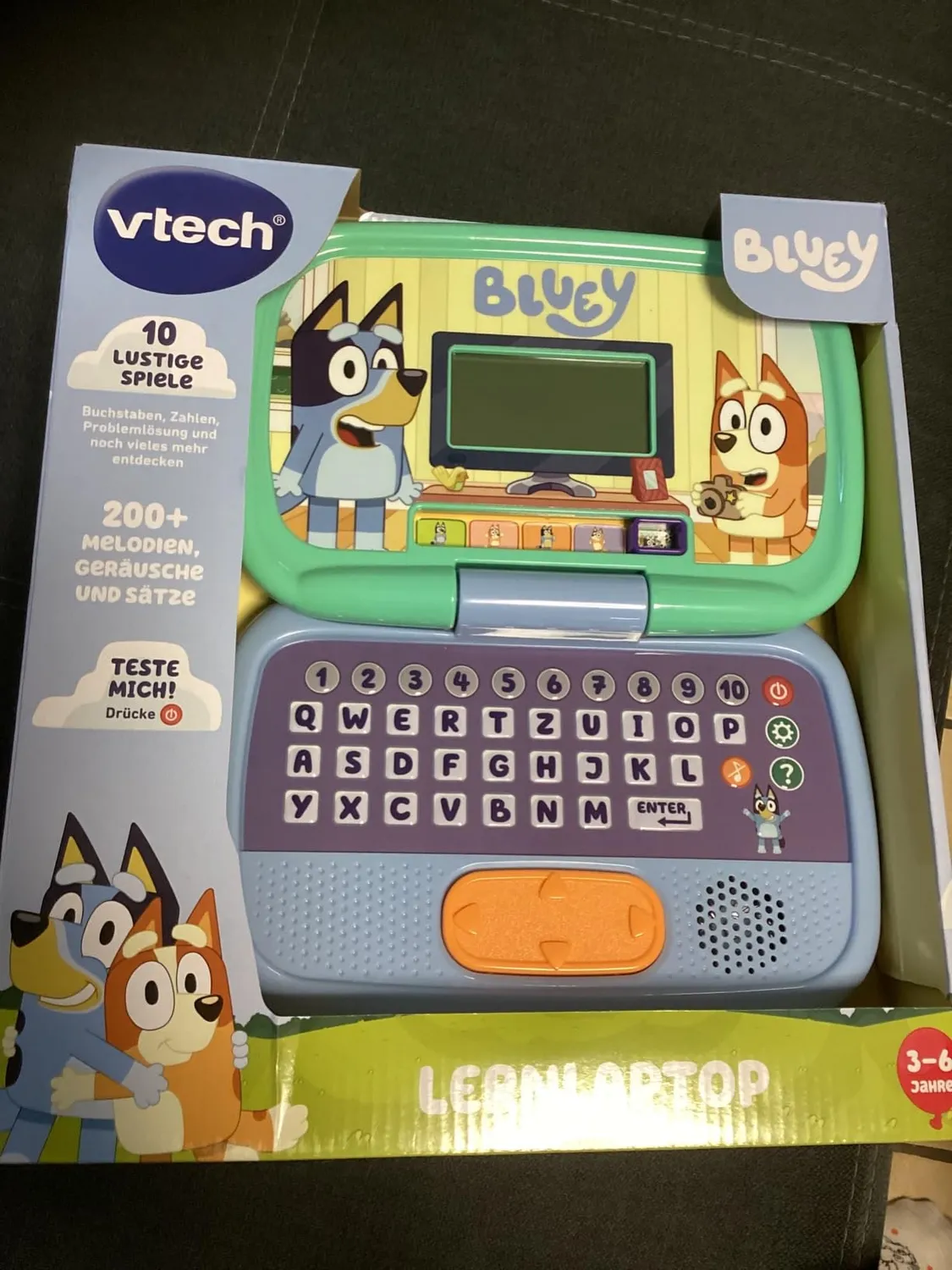 VTech Bluey Lernlaptop QWERTZ Kinderlaptop mit Musik 3-6 Jahre