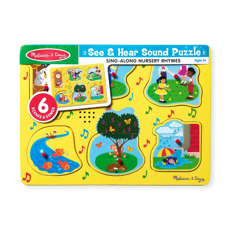 Melissa & Doug Nursery Rhymes 1 Soundpuzzle Holz 6 Teile mit Musik