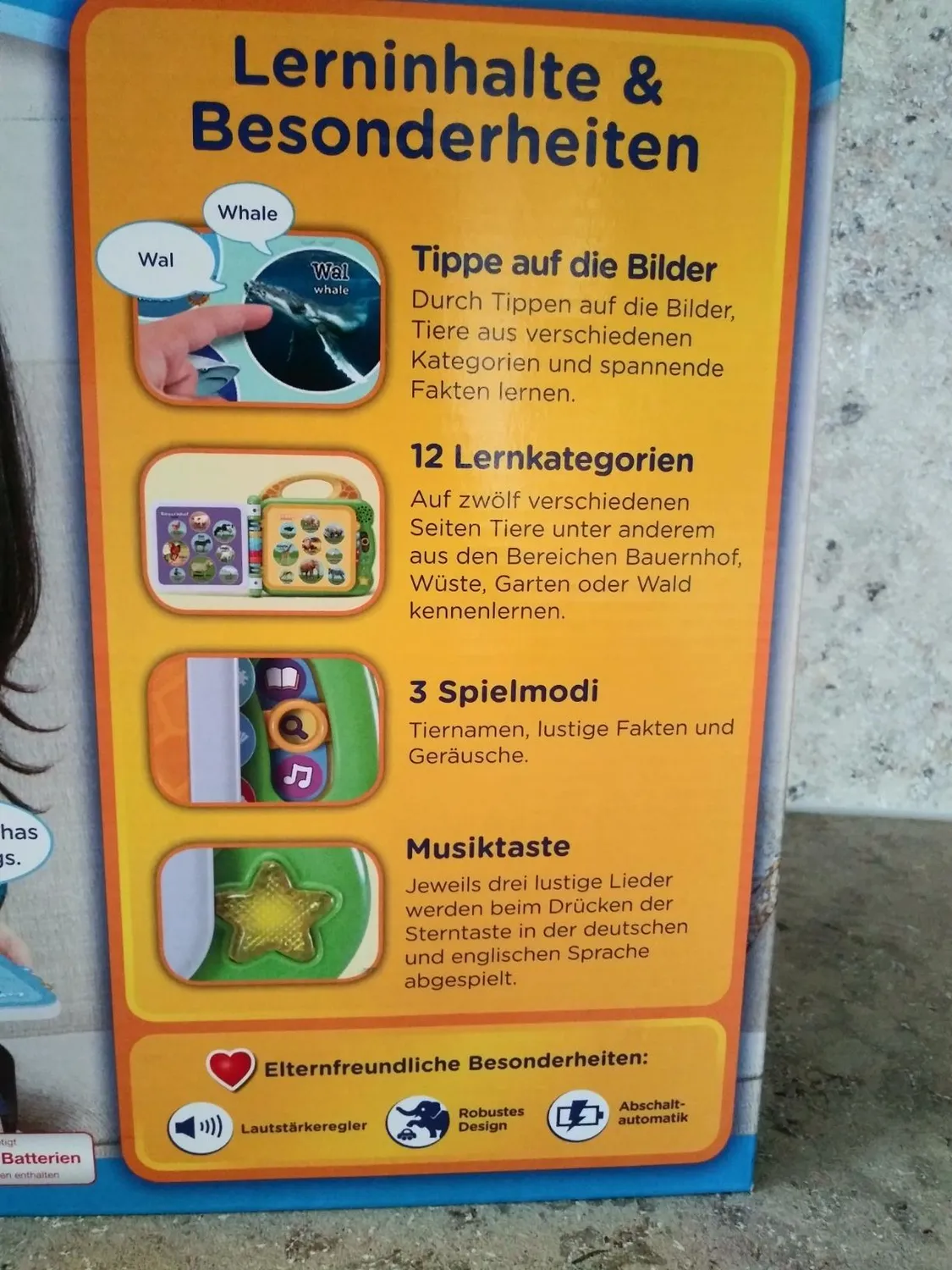 VTech Mein 100-Wörter-Buch Tiere 80-609544 Bilderbuch zweisprachig