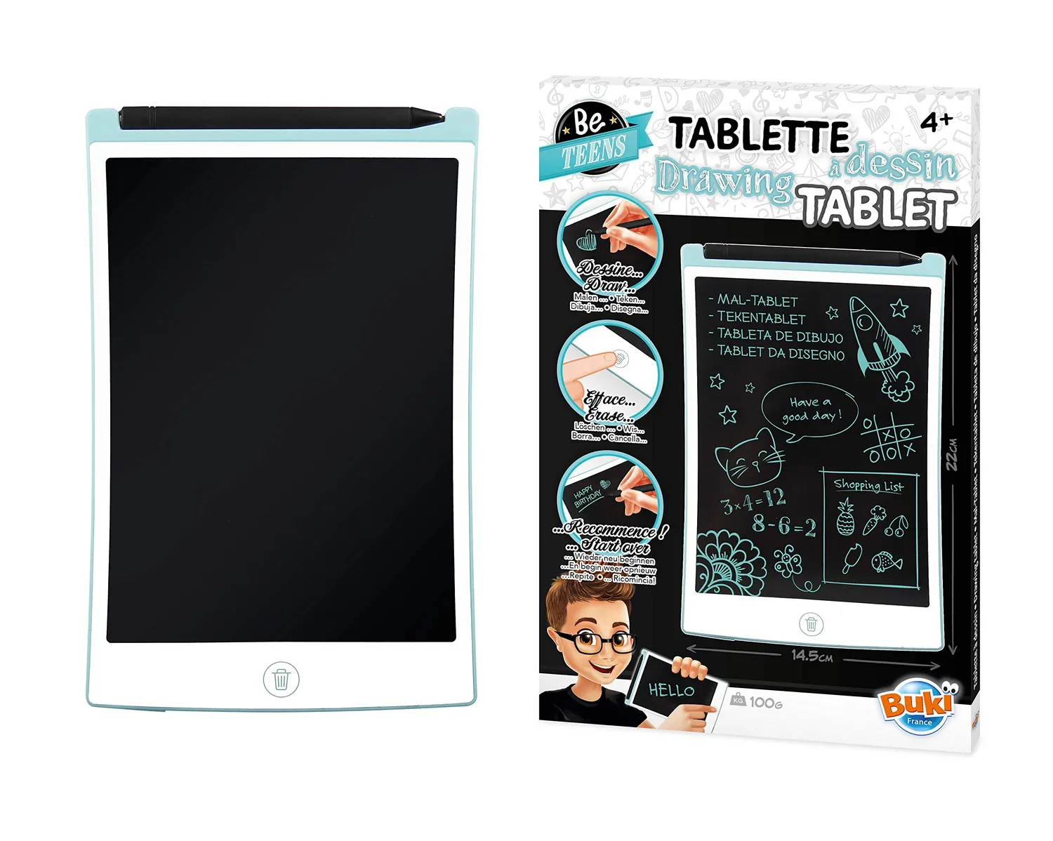 Buki France TD001 Mal-Tablet LCD-Zeichentablett mit Stift
