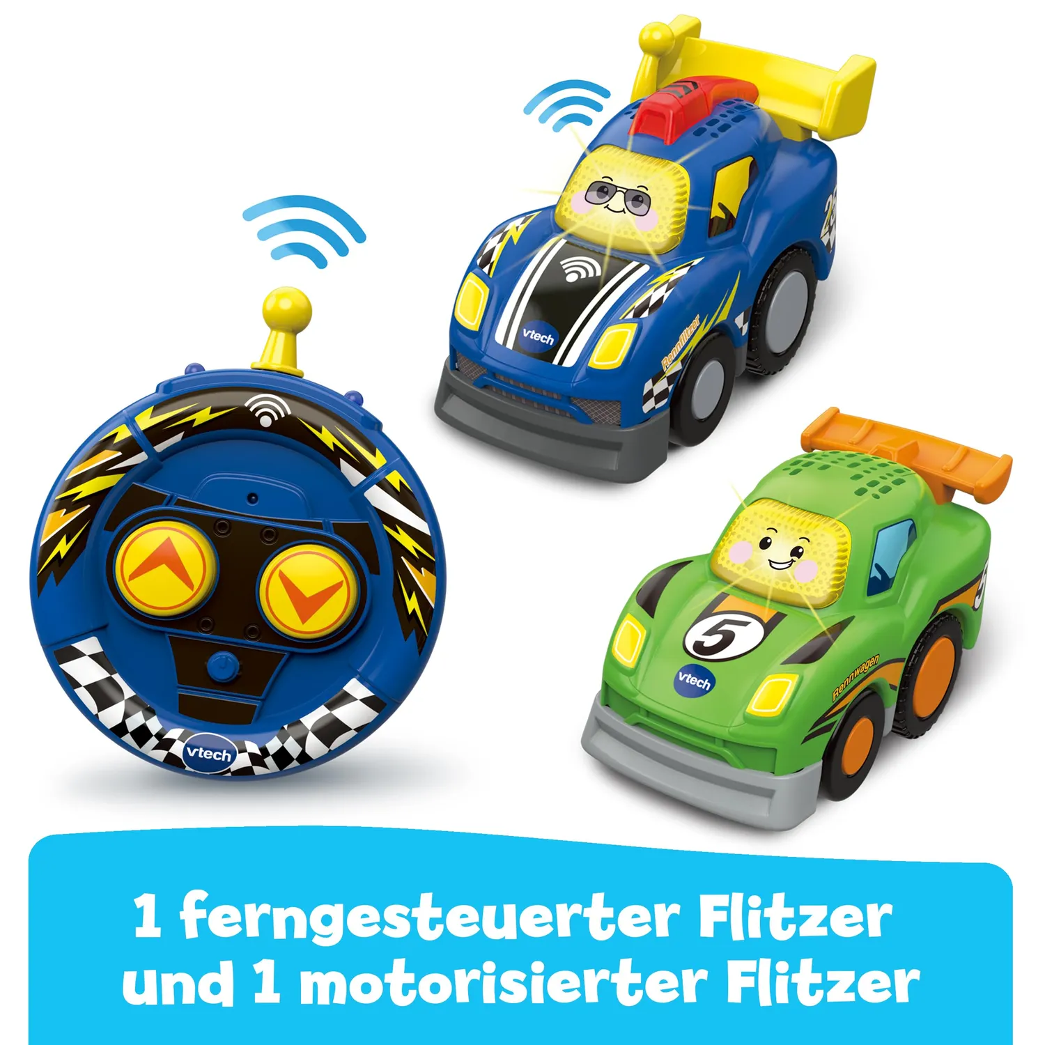 VTech Tut Tut Baby Flitzer RC Autorennbahn Spielset mit Fernbedienung