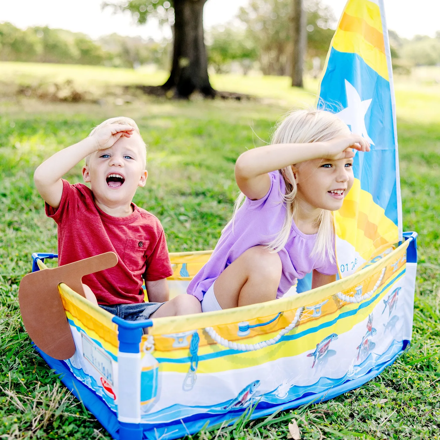 Melissa & Doug Let's Explore Sailboat Spielzelt 90x90cm