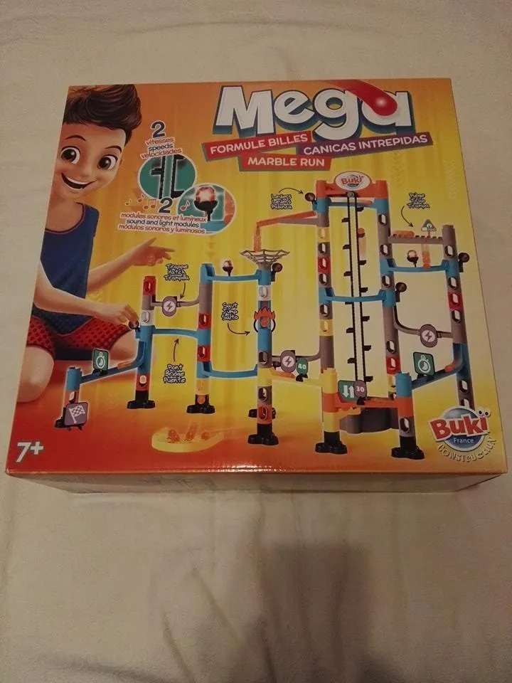Buki PM852 Mega Formules Murmelbahn 70-teilig mit Lift Licht