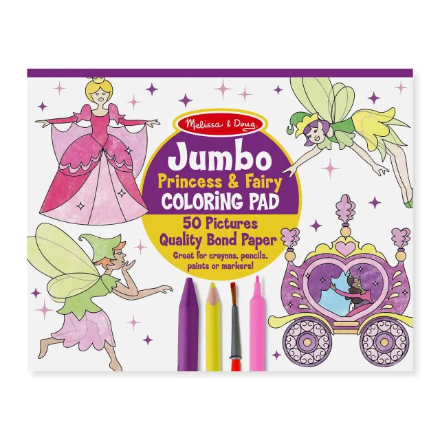 Melissa & Doug Jumbo Coloring Pad Malblock Prinzessin Fee