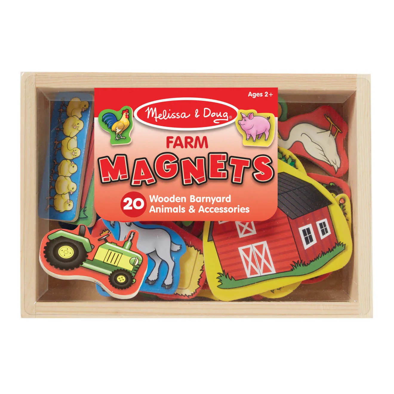 Melissa & Doug Wooden Farm Magnete Holz 20-tlg Bauernhof