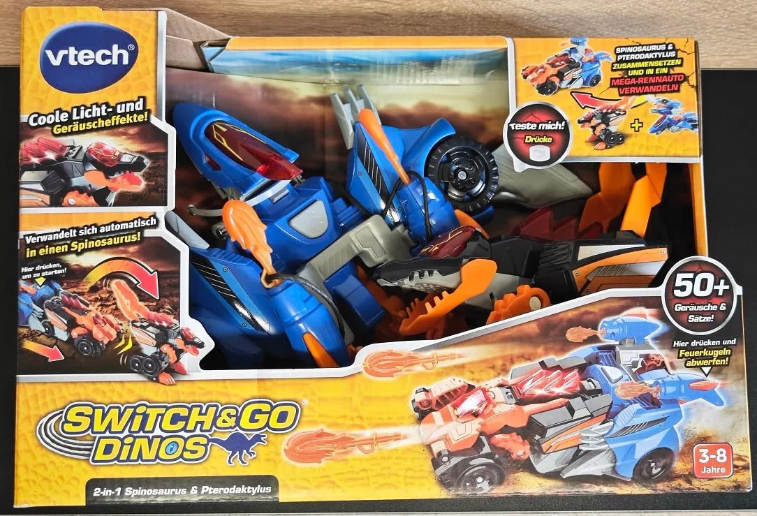 VTech Switch and Go Dinos Spinosaurus Spielzeug 2in1 mit Sound