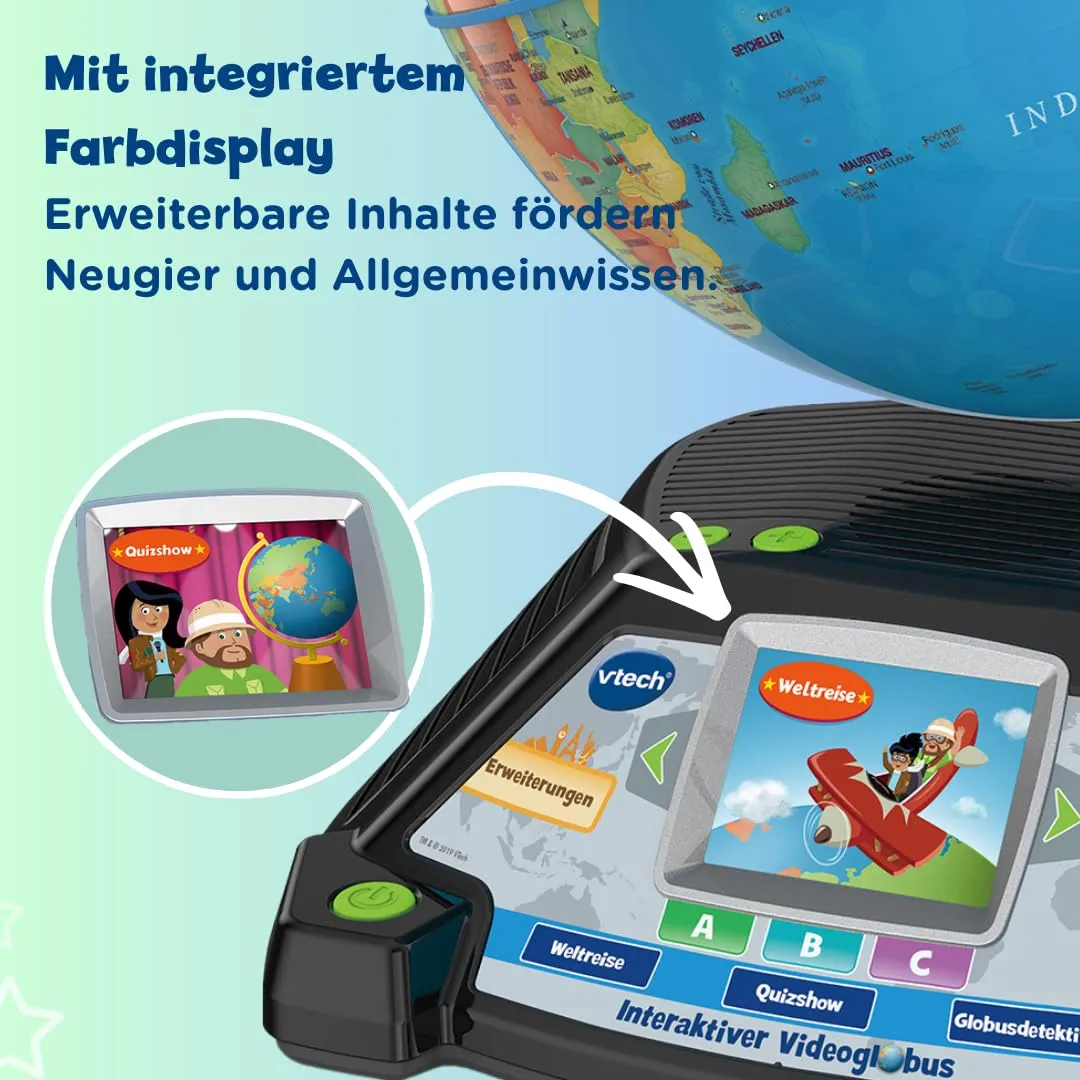 VTech Interaktiver Videoglobus 80-605464 Lernglobus mit Stift