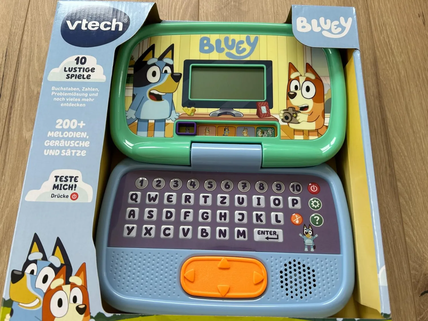 VTech Bluey Lernlaptop QWERTZ Kinderlaptop mit Musik 3-6 Jahre