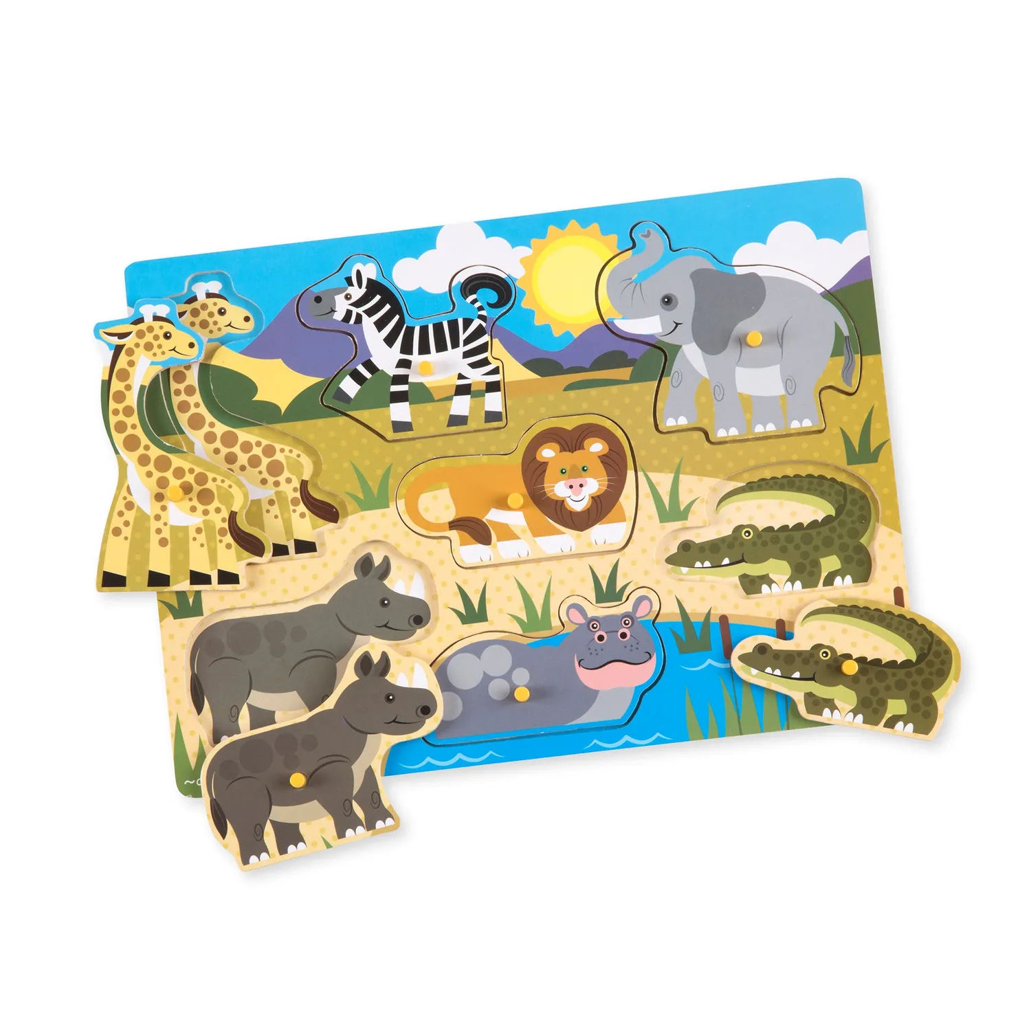 Melissa and Doug Peg Puzzle Holzpuzzle 4er Set ab 2 Jahre
