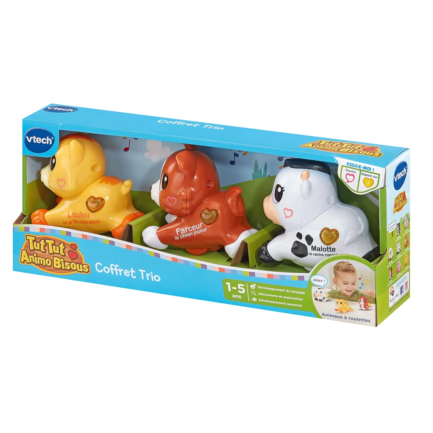 VTech Tut Tut Animo Bisous Trio Rolltiere französisch