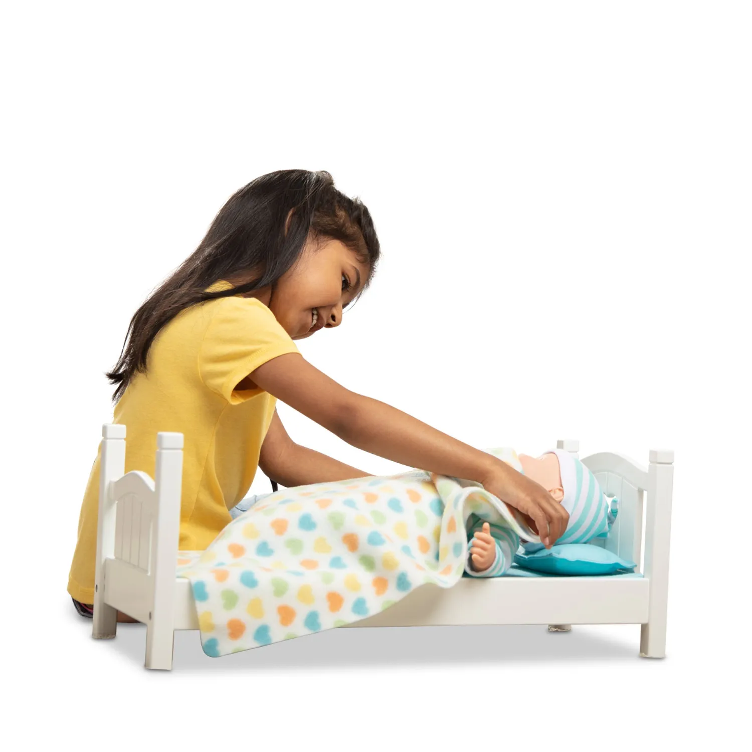 Melissa & Doug Mine to Love Puppenbett Holz weiß 45cm Puppen
