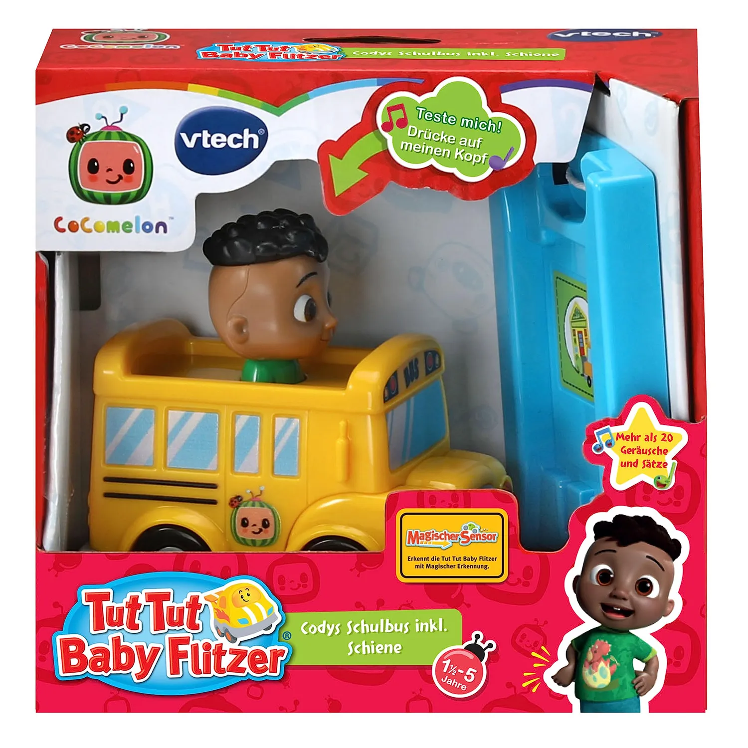 VTech Tut Tut Baby Flitzer CoComelon Codys Schulbus mit Schiene