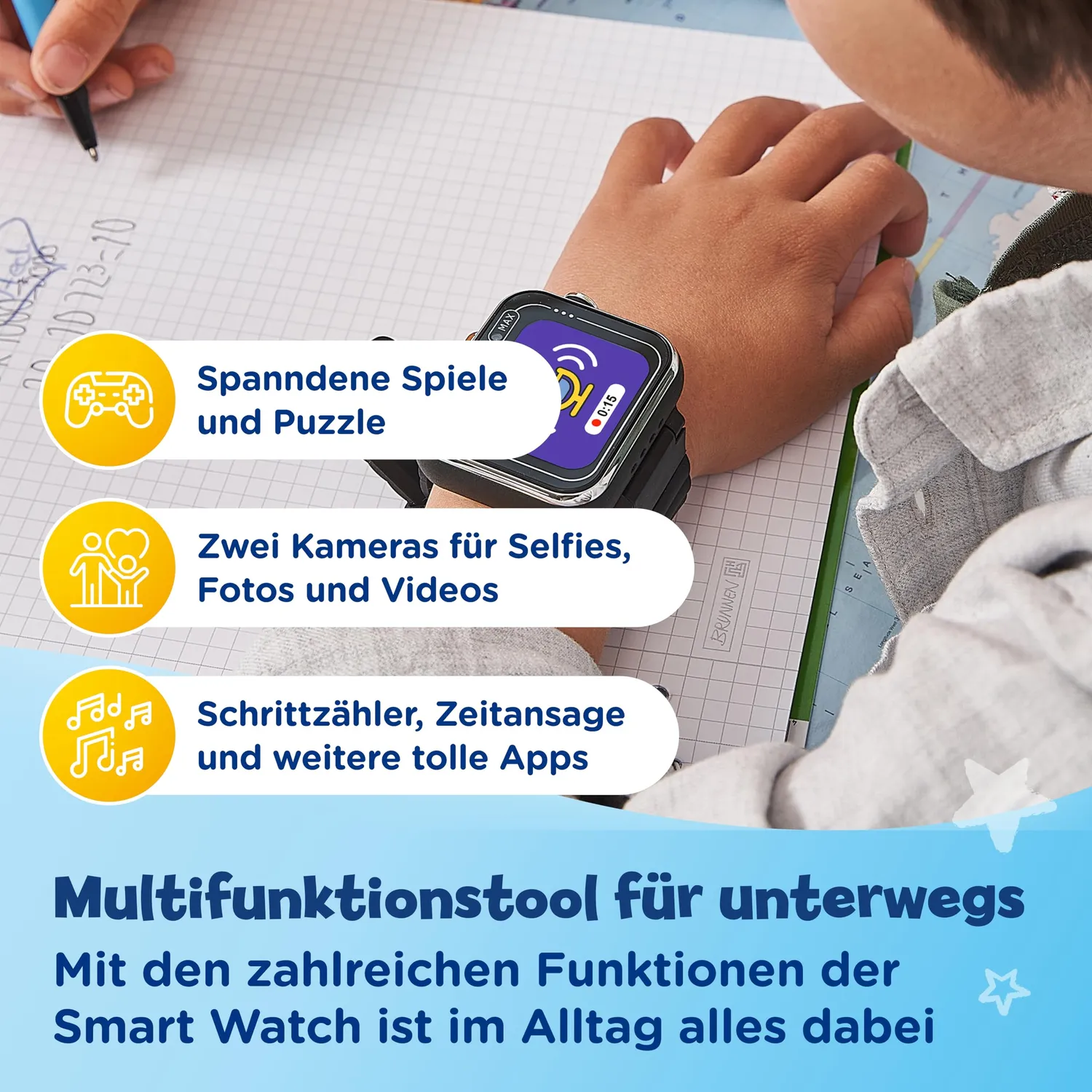 VTech KidiZoom Smart Watch MAX Kinderuhr Schwarz Dualkamera