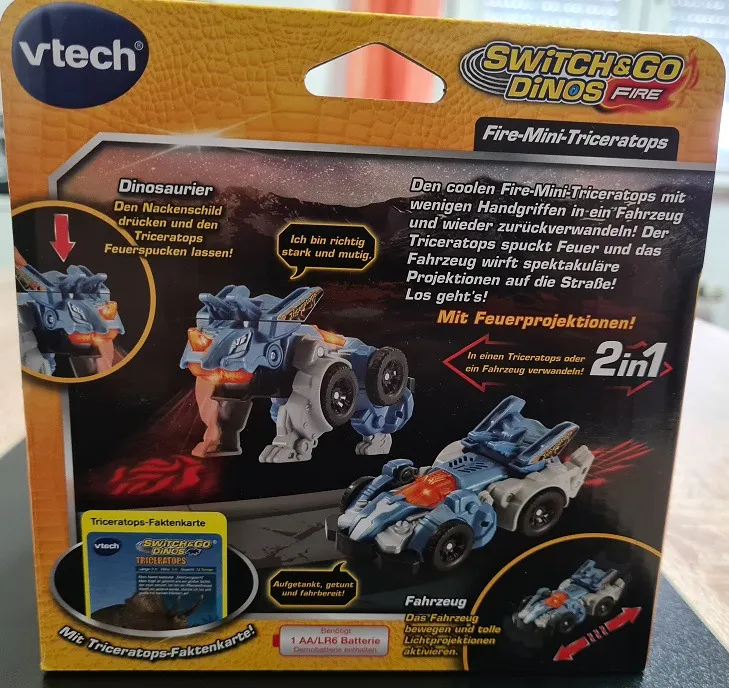 VTech Switch and Go Dinos Fire-Mini-Triceratops Auto