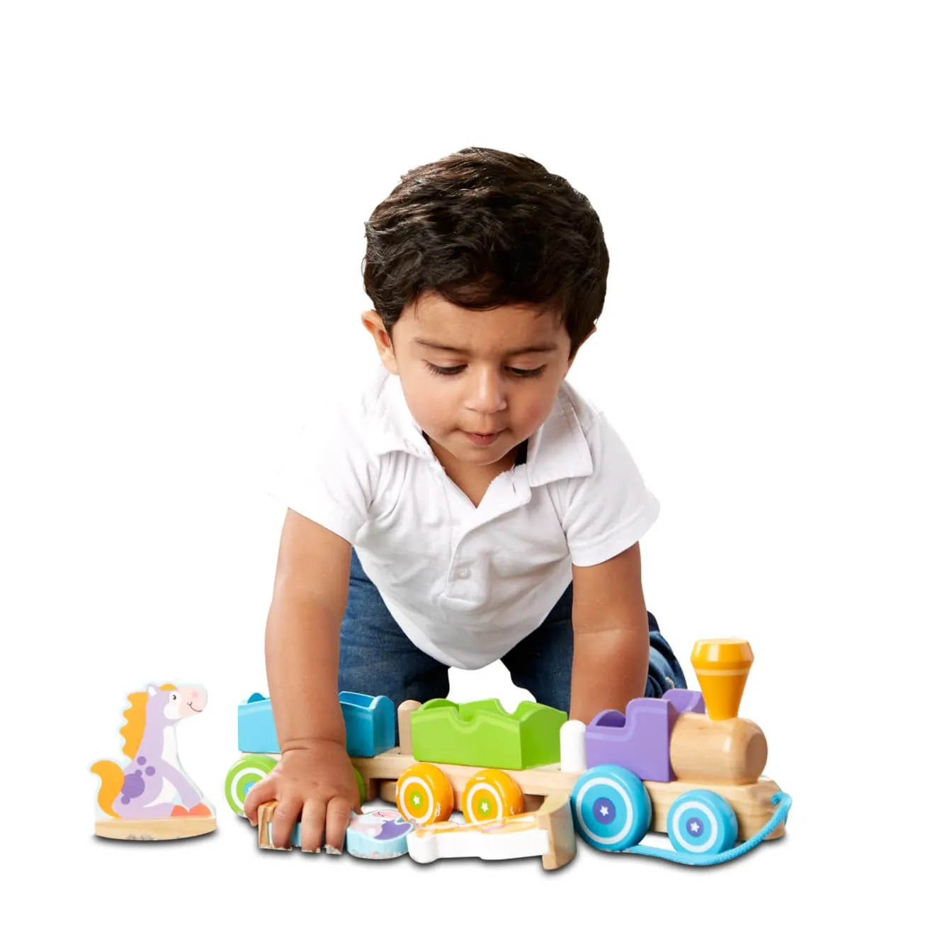 Melissa & Doug First Play Bauernhof Holz-Ziehzug 6-tlg ab 18 Monaten