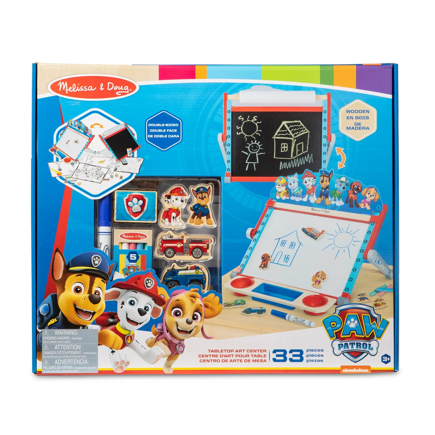 Melissa & Doug PAW Patrol Maltisch Holz mit Tafel und Rolle