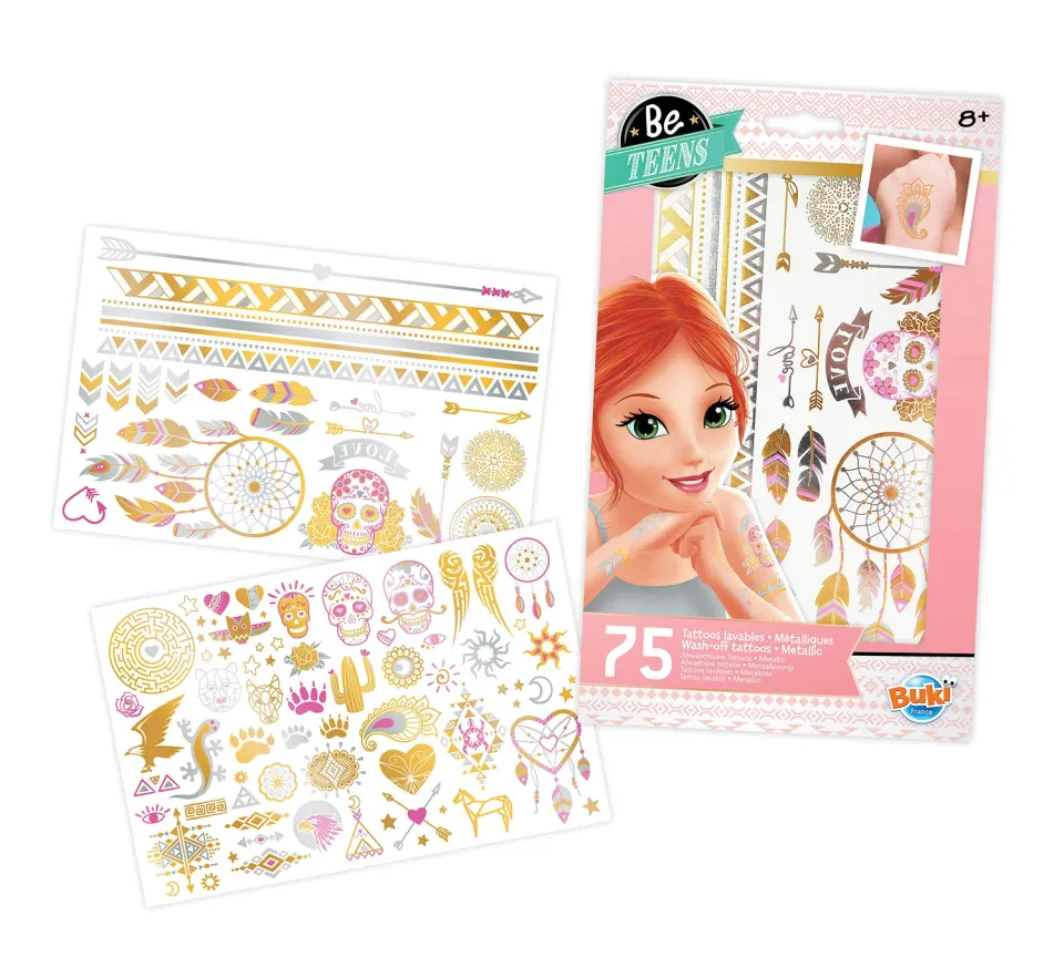 Buki Tattoos Metallic Rosa TA002 75 Tattoos ab 6 Jahren