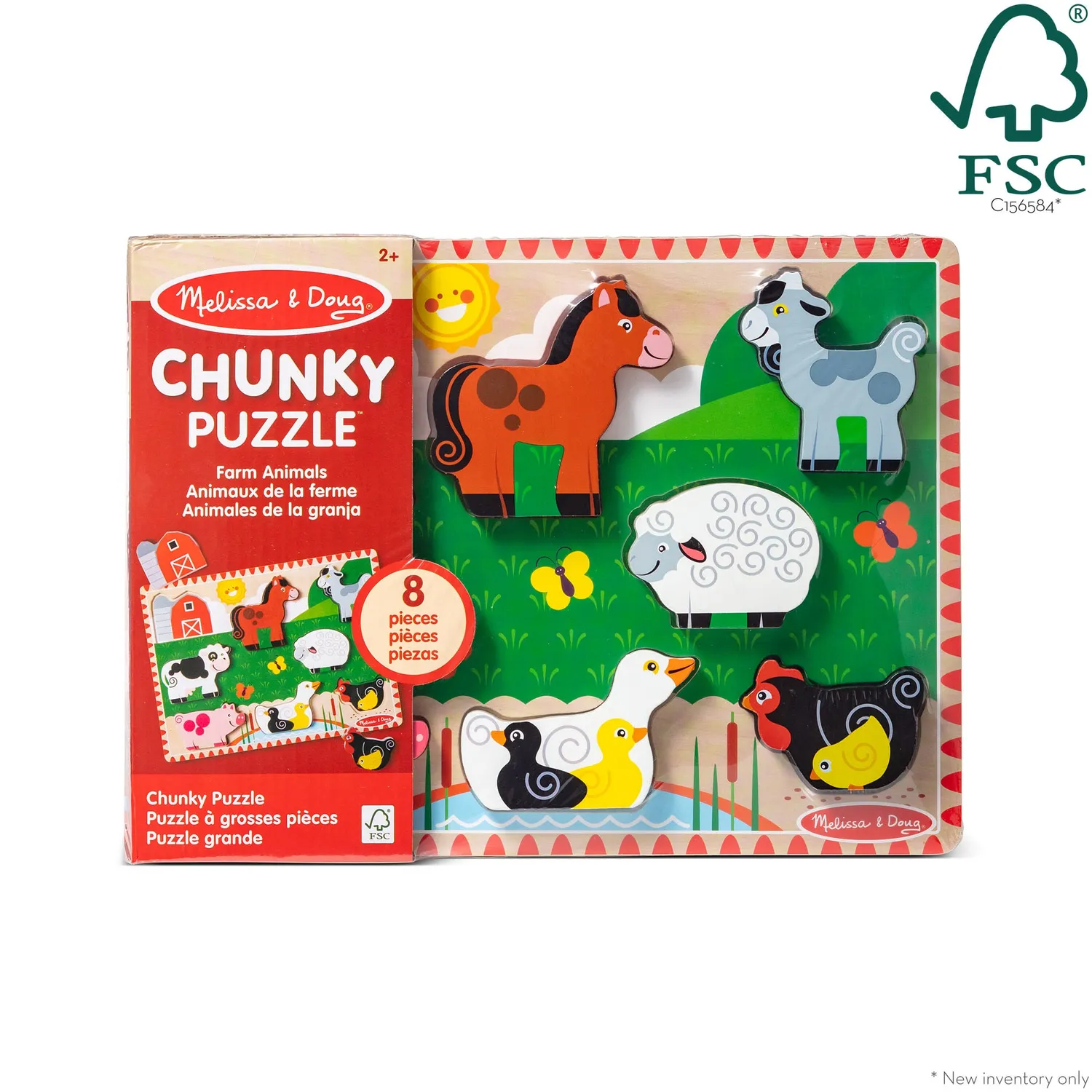 Melissa & Doug Farm Animals Holzpuzzle 8 Teile Bauernhof