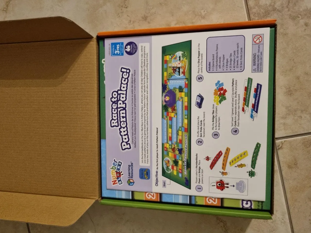 Learning Resources Numberblocks Wettlauf zum Musterpalast Brettspiel 91-teilig