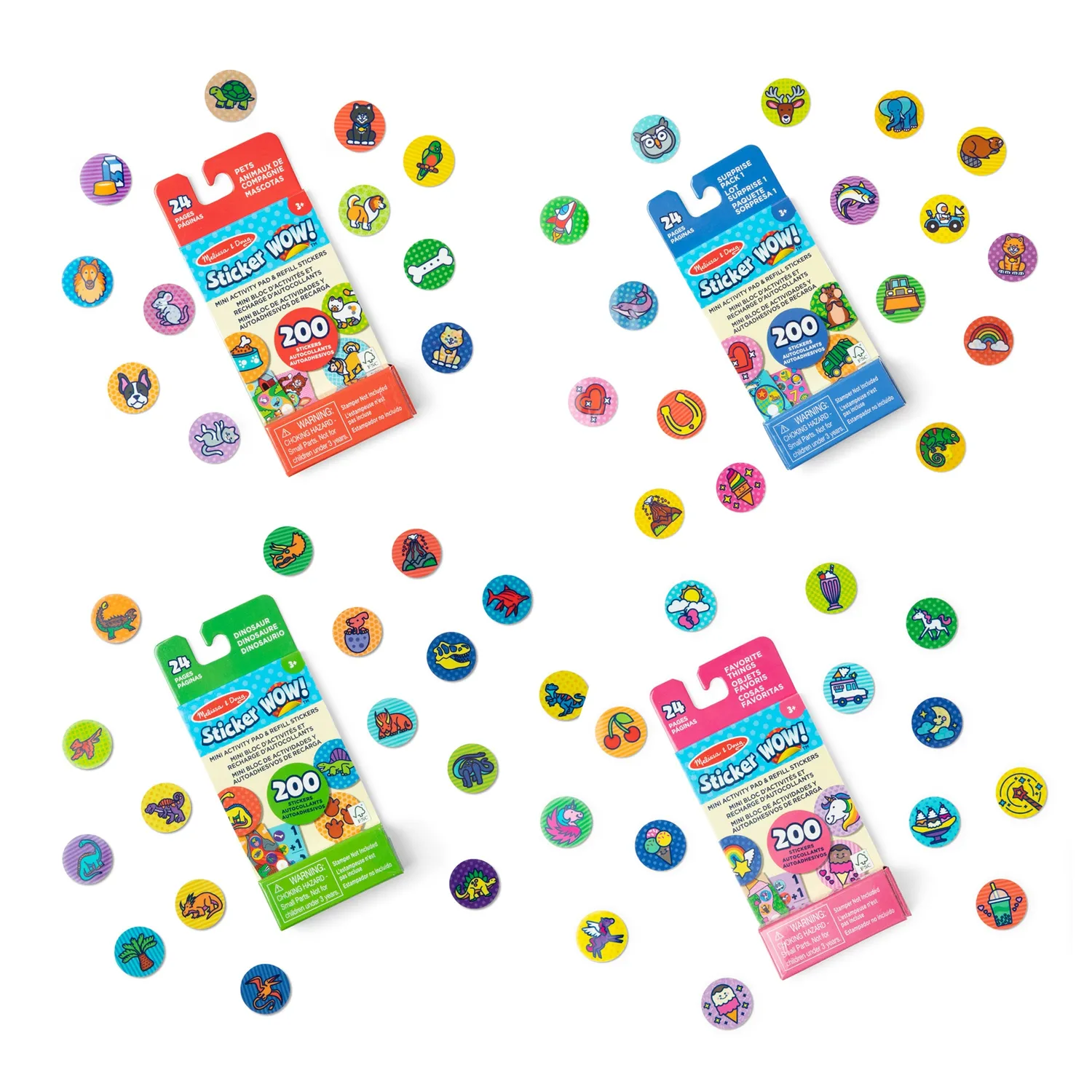 Melissa & Doug Sticker WOW Mini Pad Sticker Nachfüllset 4er 800