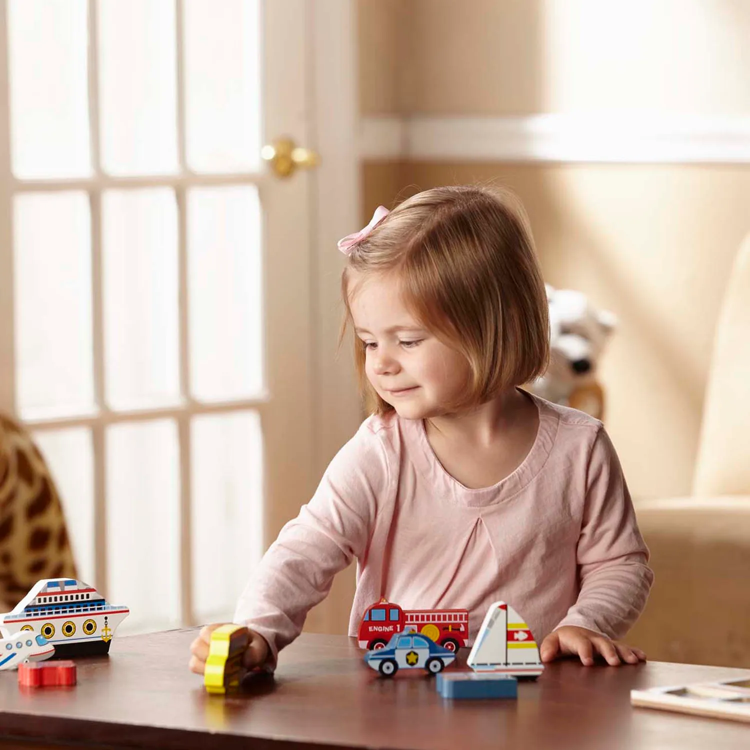 Melissa & Doug Vehicles Chunky Puzzle Holzpuzzle 9 Teile Fahrzeuge