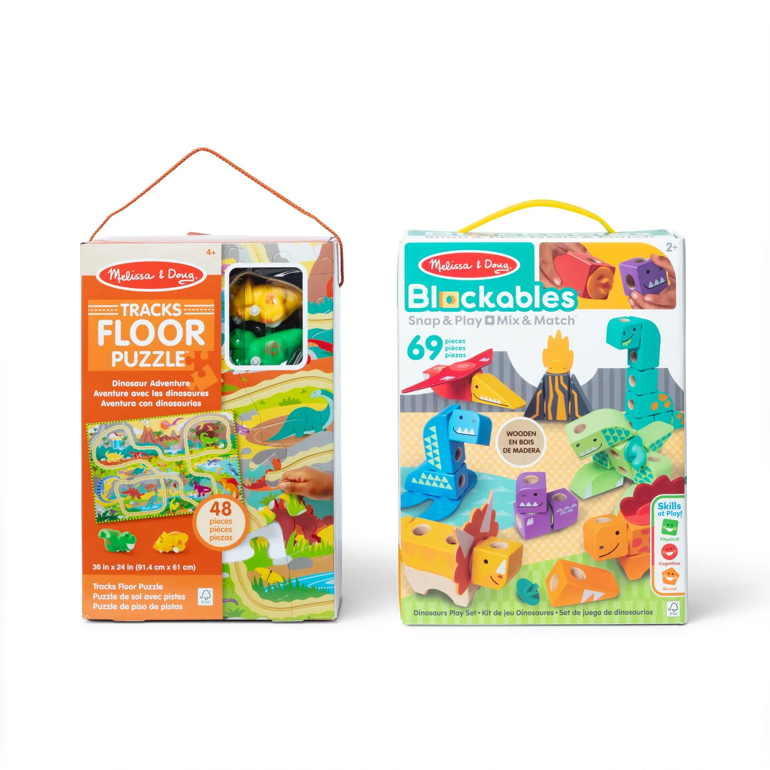Melissa & Doug Dino Discovery Geschenkset Puzzle.Blocks 3-7J