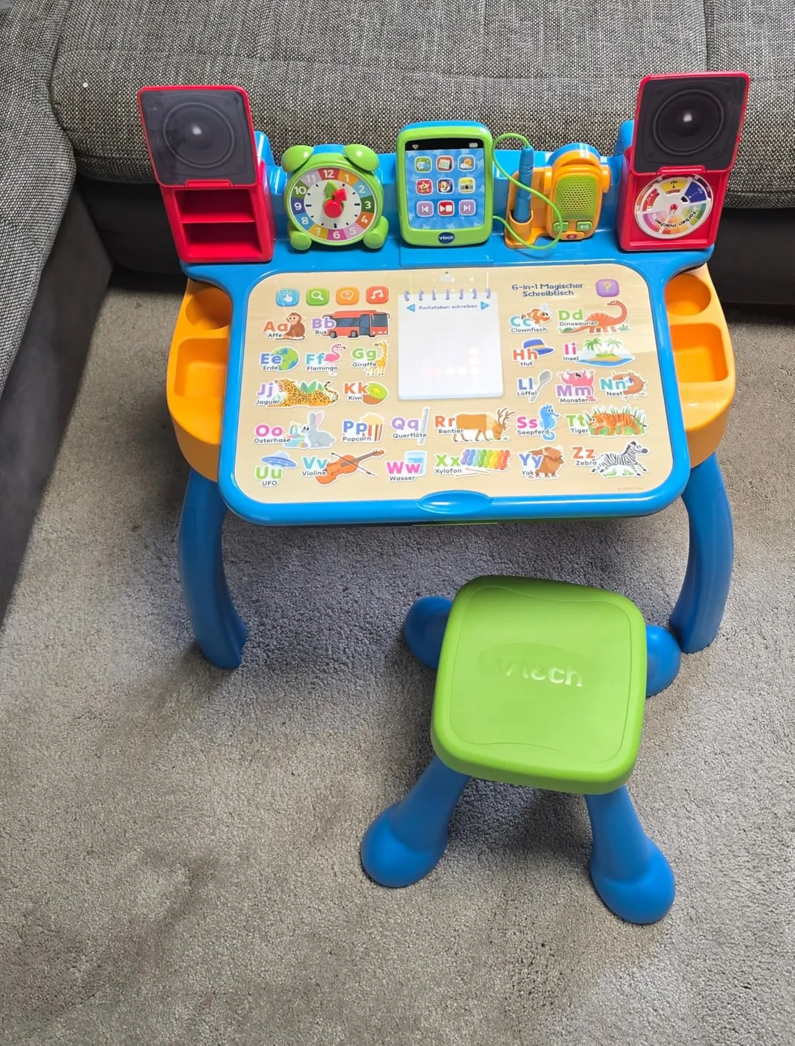 VTech 6-in-1 Magischer Schreibtisch Lernstation Stuhl Blau