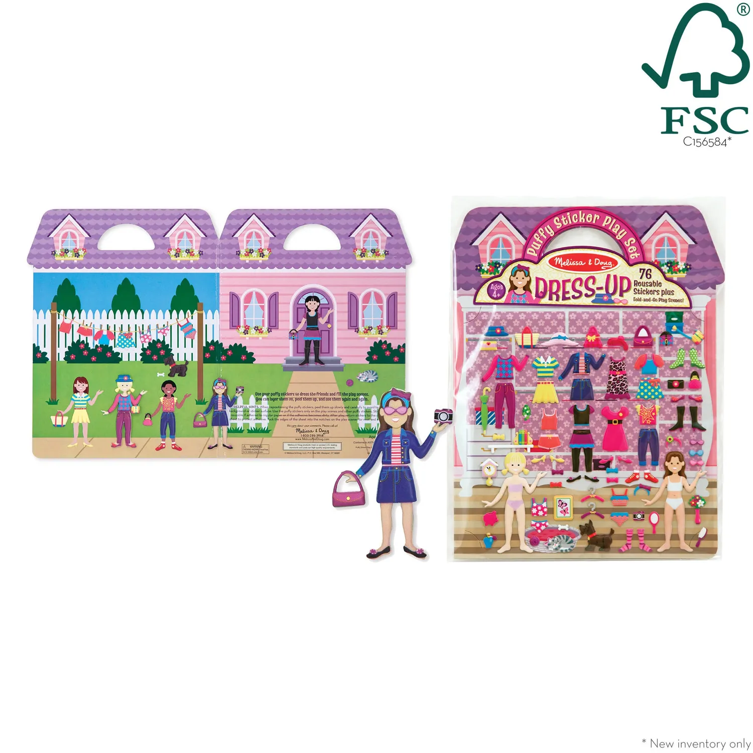 Melissa & Doug Puffy Sticker Dress-Up Stickerbuch 76 wiederverwendbar