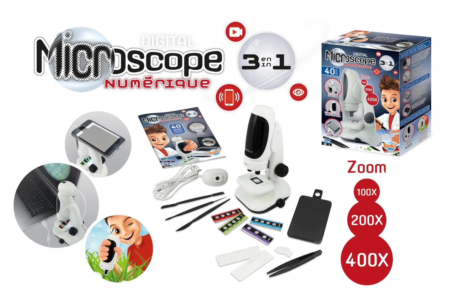 Buki MR700 Video-Mikroskop Kinder ab 8 Jahren 400x