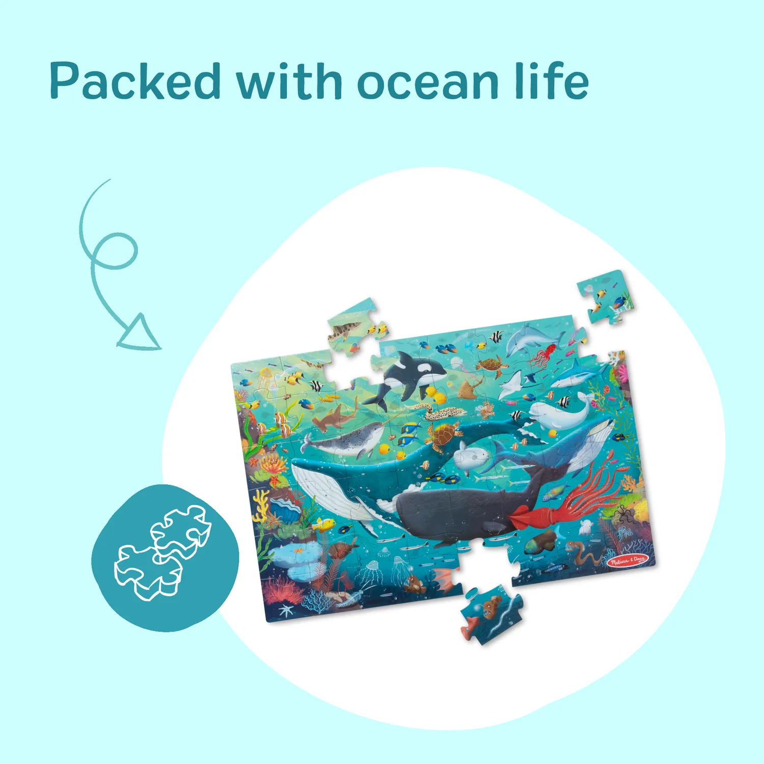 Melissa & Doug Underwater Floor Puzzle Bodenpuzzle 48 Teile groß