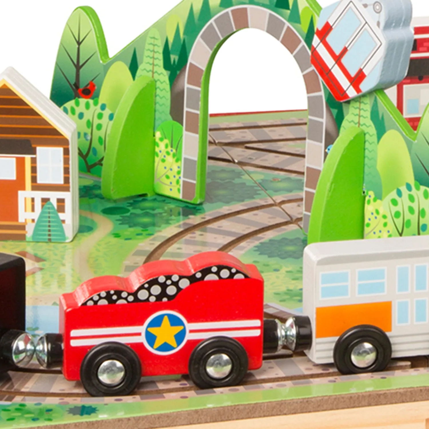 Melissa & Doug Take-Along Railroad Holzeisenbahn Koffer