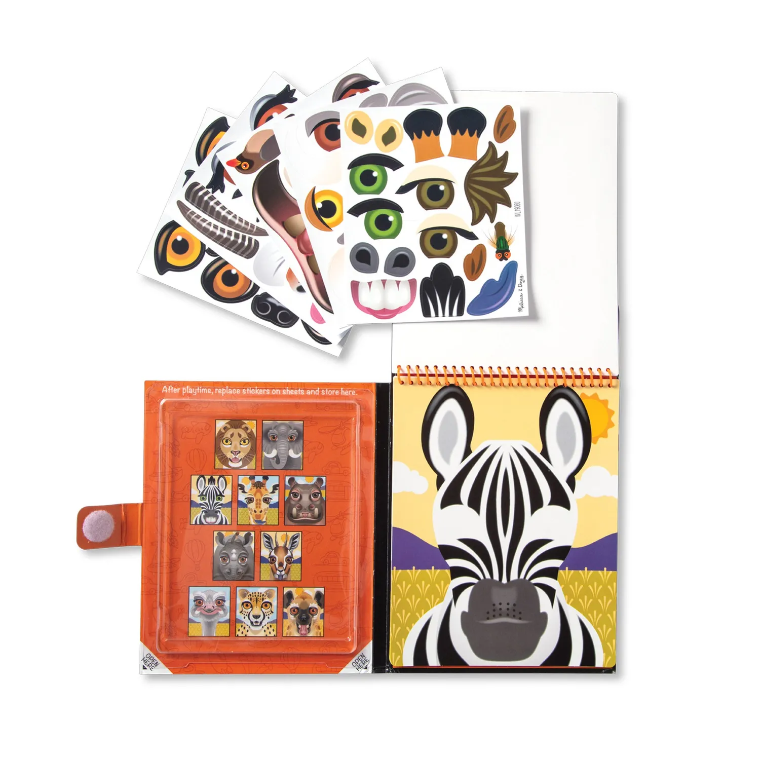 Melissa & Doug Make-a-Face Stickerblöcke 3er-Set Tiere