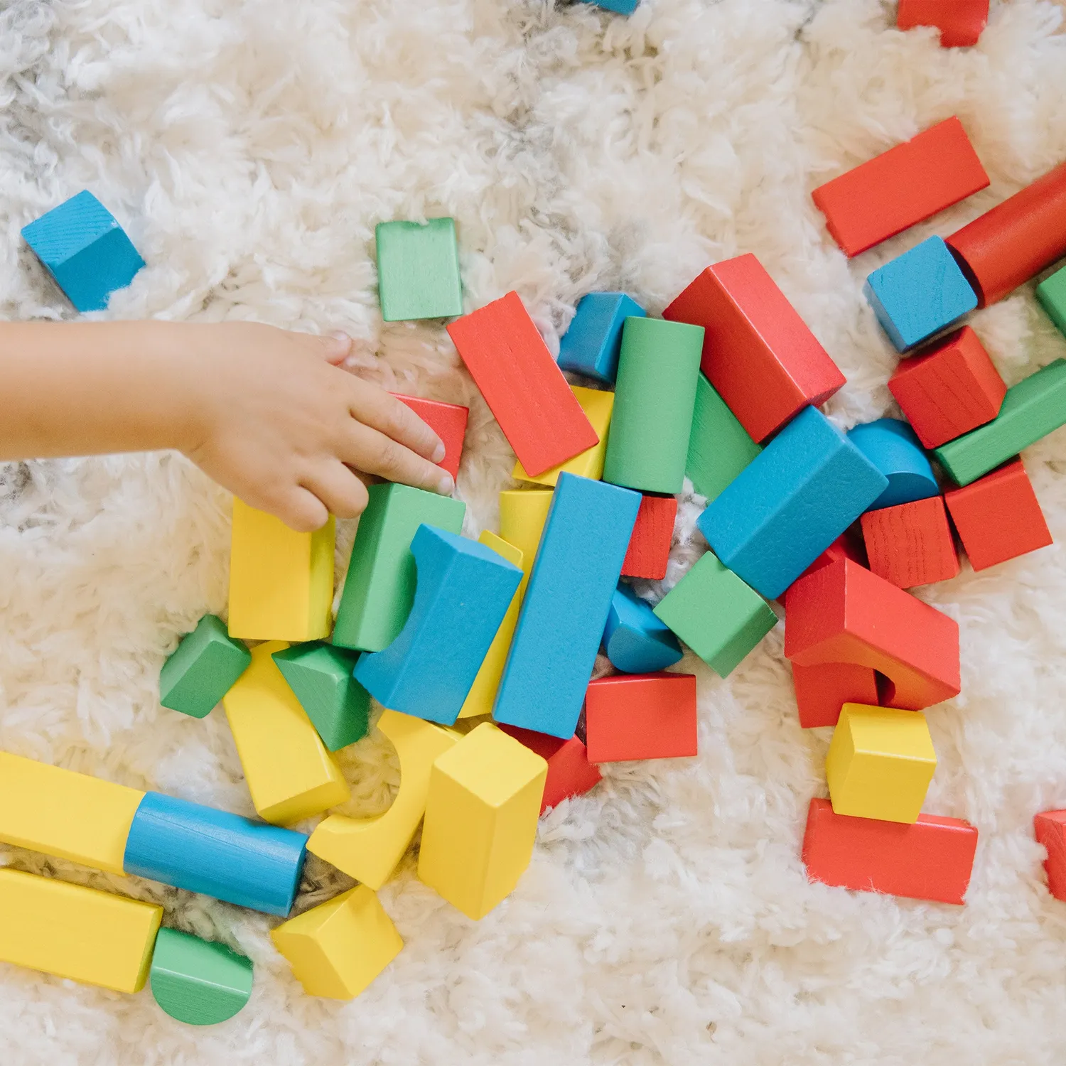 Melissa & Doug 100-Piece Wood Blocks Bausteine Holz bunt